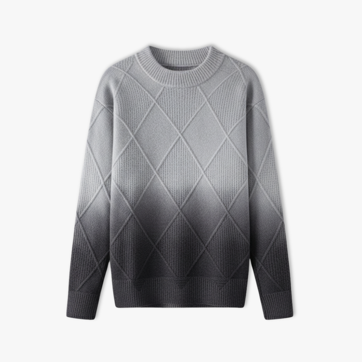 Men Gradient Knitwear Loose Fit Round Neck Pullover
