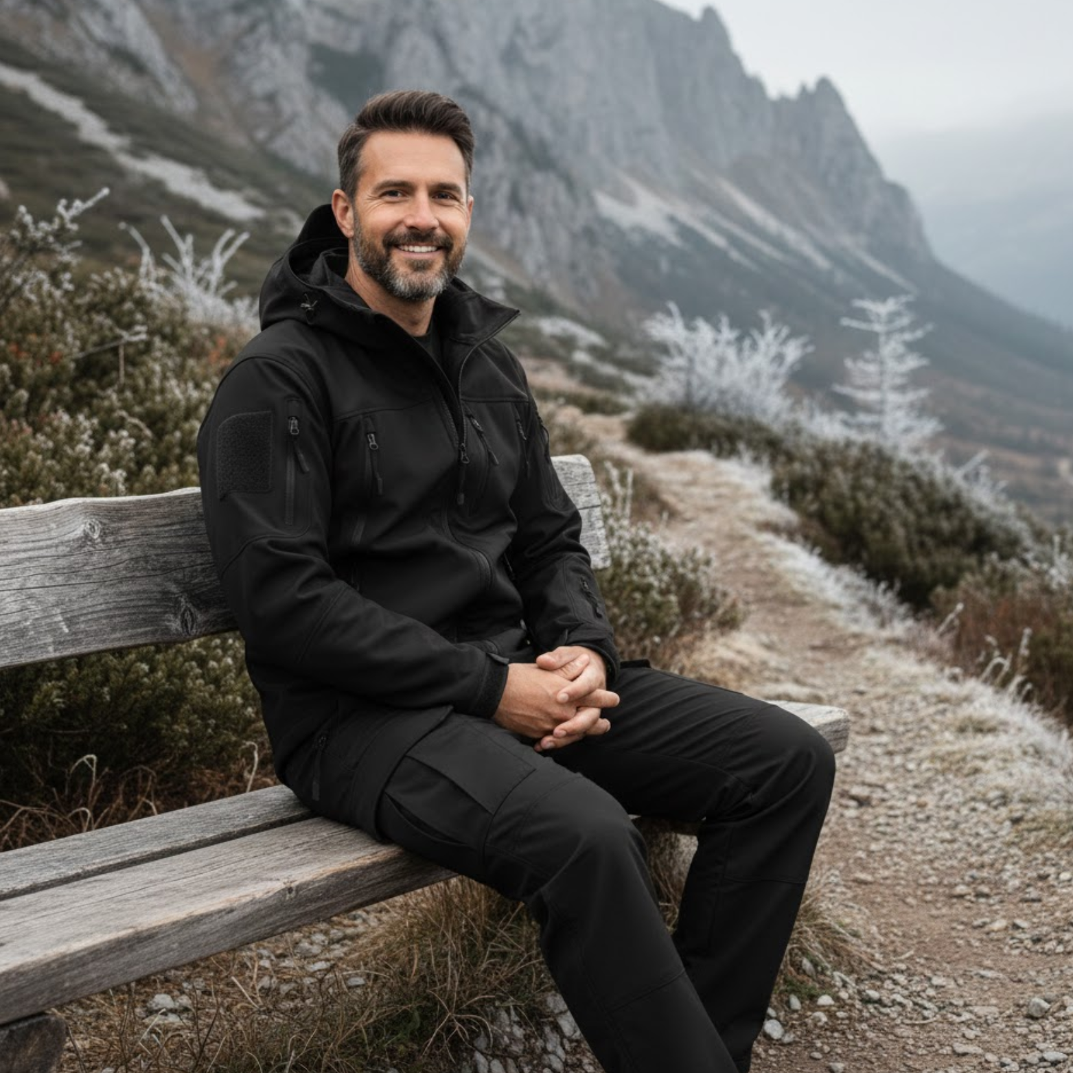 Men Outdoor Soft Shell Tactical Jackets Sets Fleece Cargo Pant