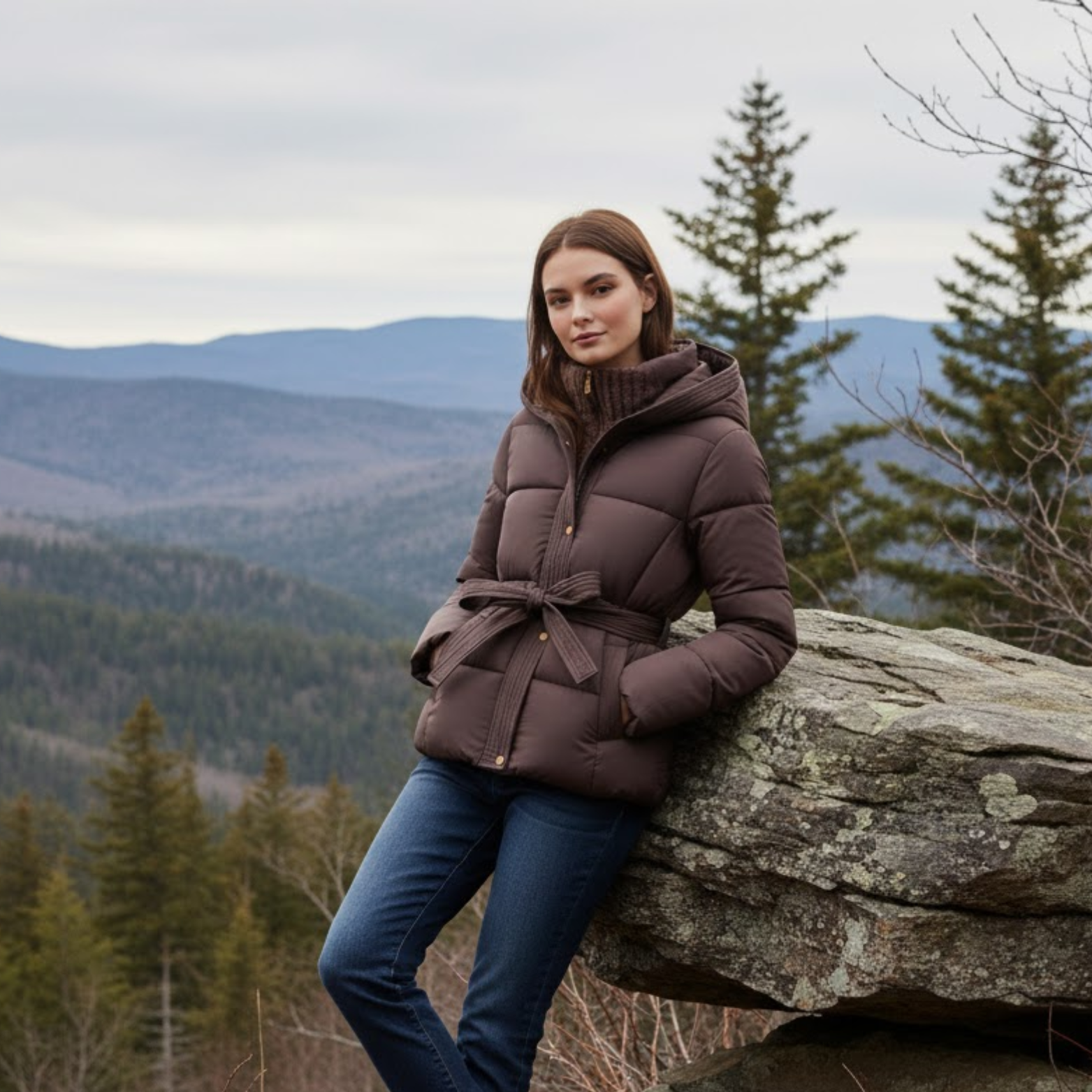 Winter Jacket Women Warm Parkas Cotton Padded Jackets Belt Hooded