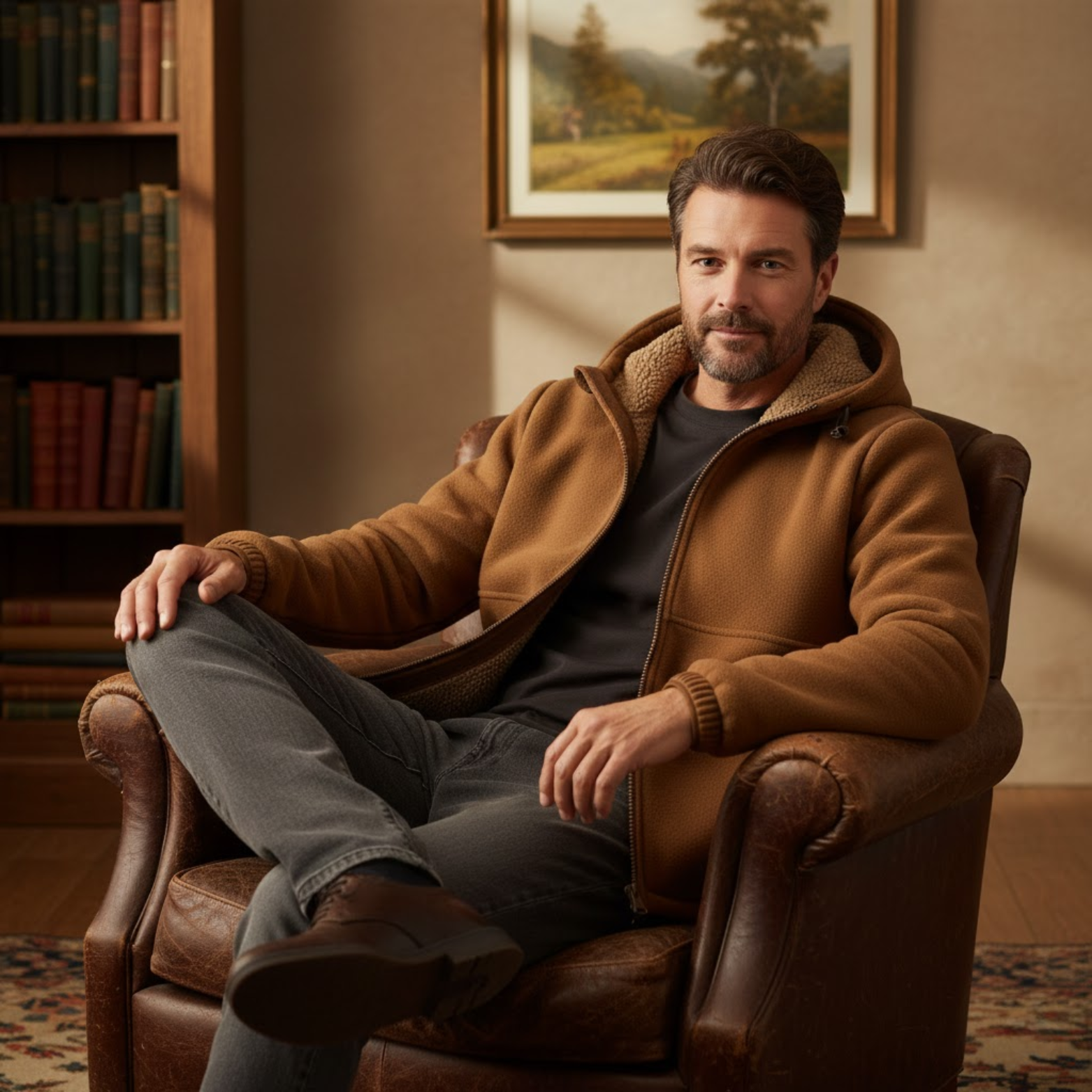 Men's Fleece Lined Thick Outdoor Sports Sweatshirt Hoodie