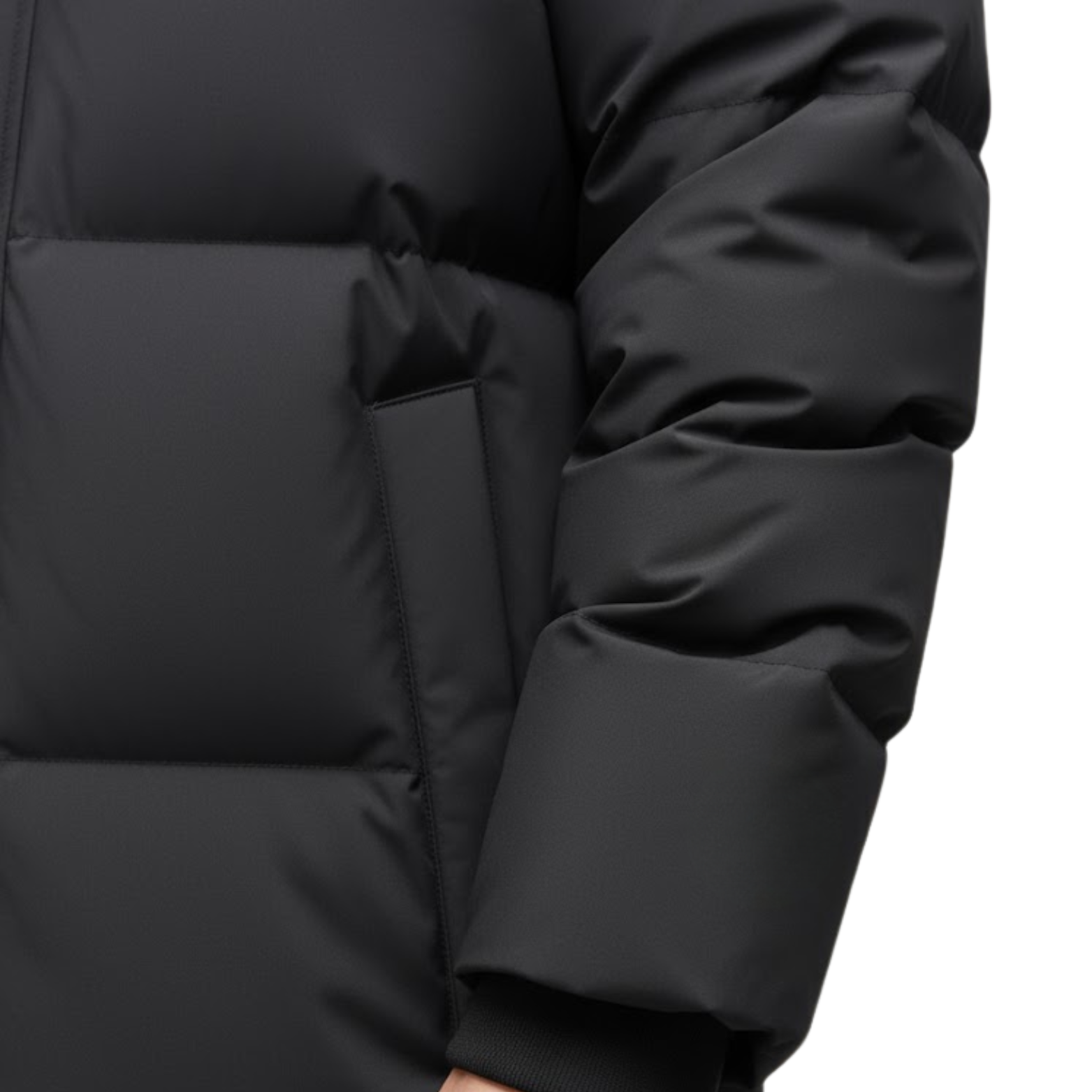 Men's Puffer Jacket Long Padded Parka Thickened Warm Stand Collar Quilted Coat