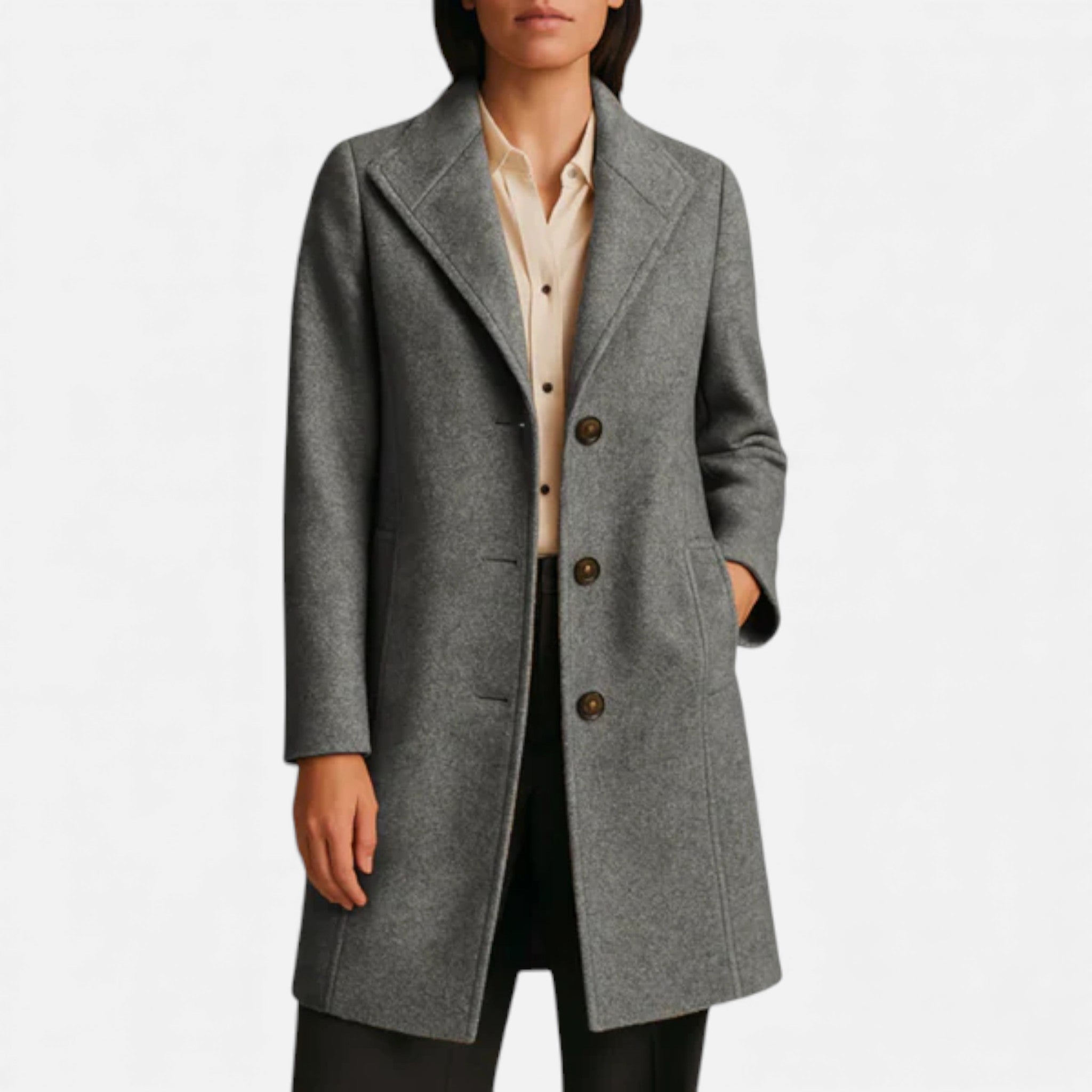 Veroux Mode | Women’s Lapel Coat – Tweed Heritage Elegance