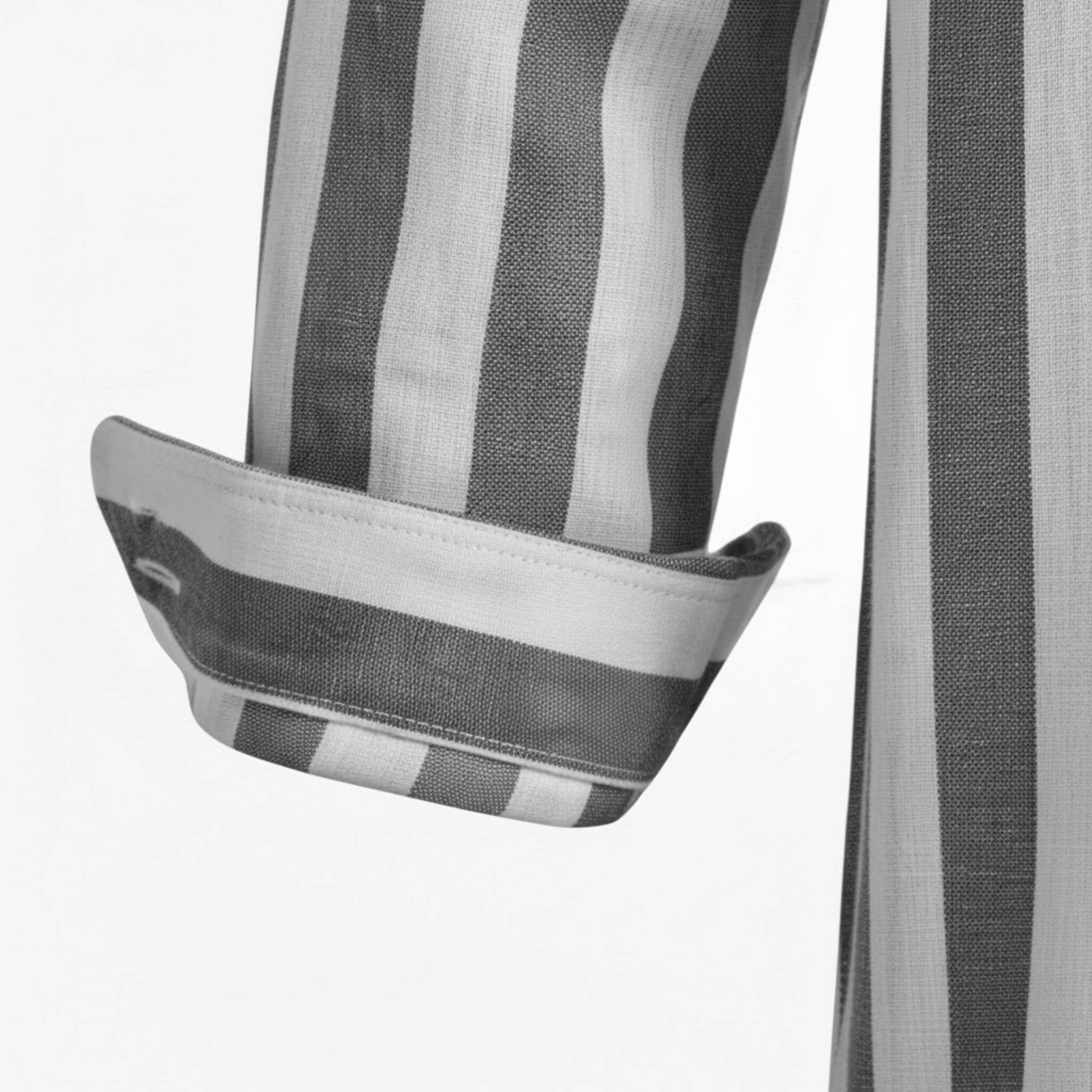 Men's Striped Casual Shirt Long Sleeve Turn-Down Collar Single Breasted Polyester Top