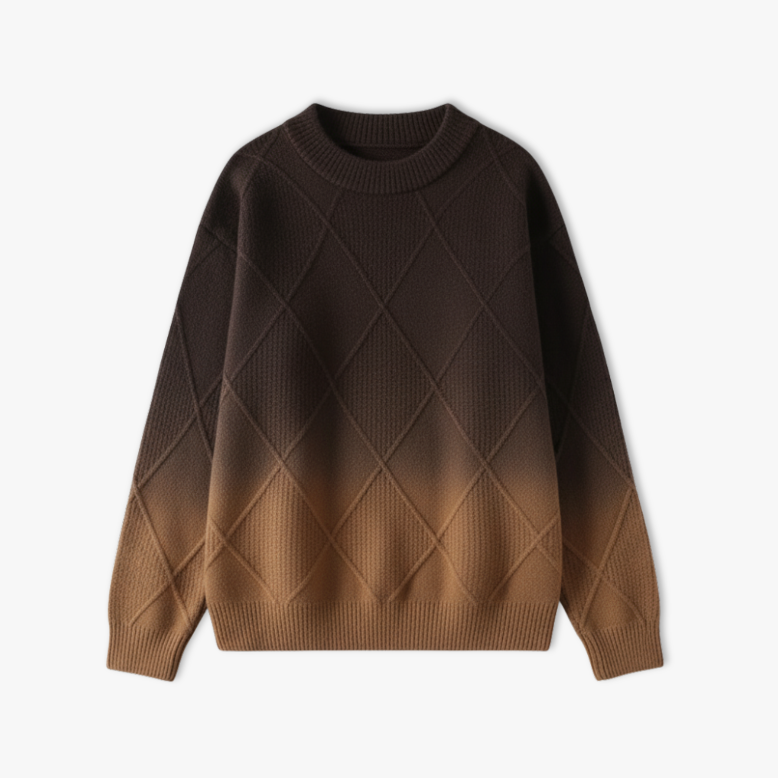 Men Gradient Knitwear Loose Fit Round Neck Pullover