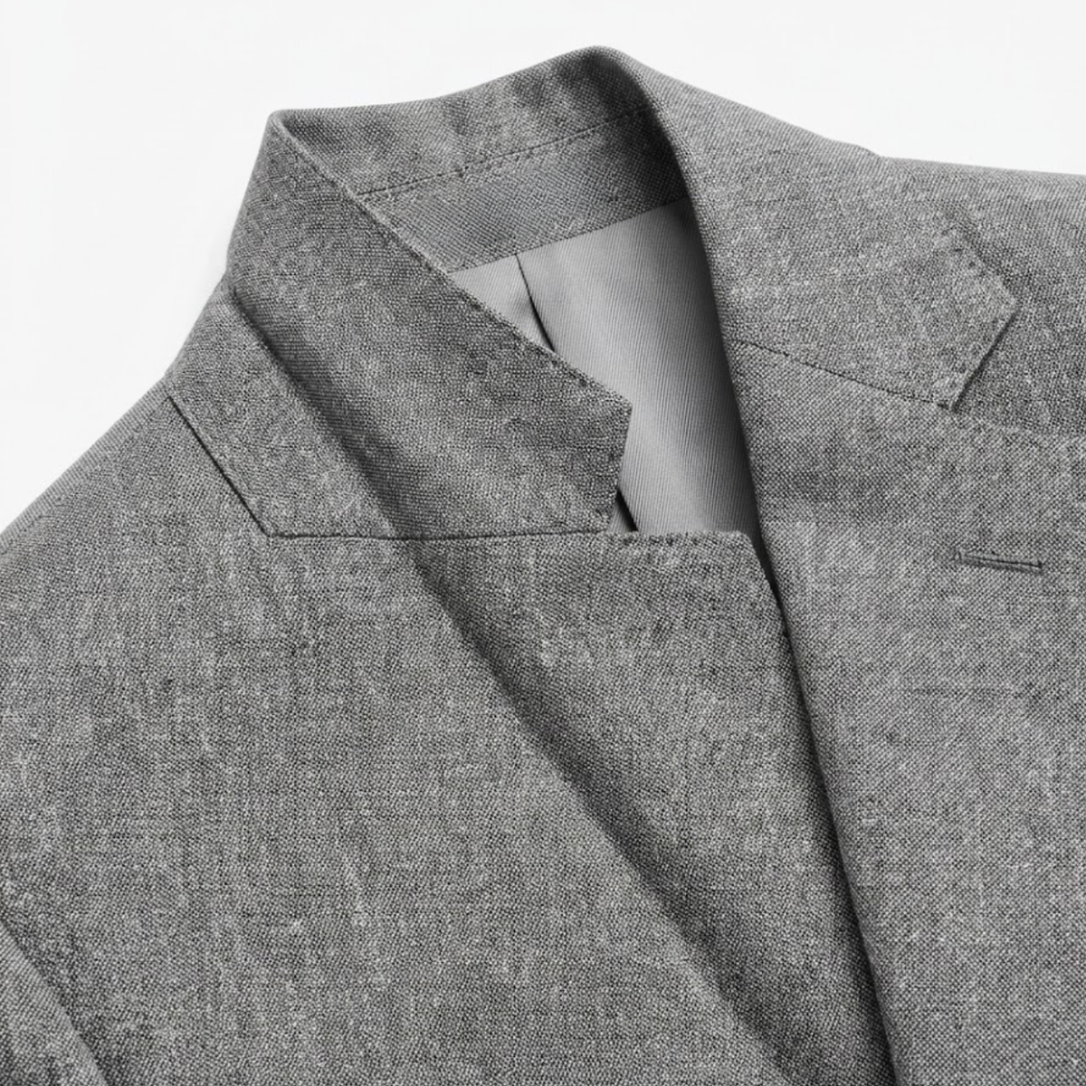 Men’s Cotton Linen Suit 2 Piece Set Slim Fit Single Breasted Blazer and Trousers