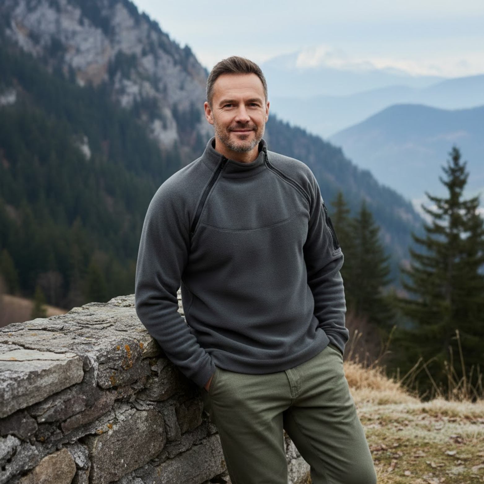 Mens Tactical Outdoor Polar Fleece Jacket Hunting Clothes Warm Zipper Pullover