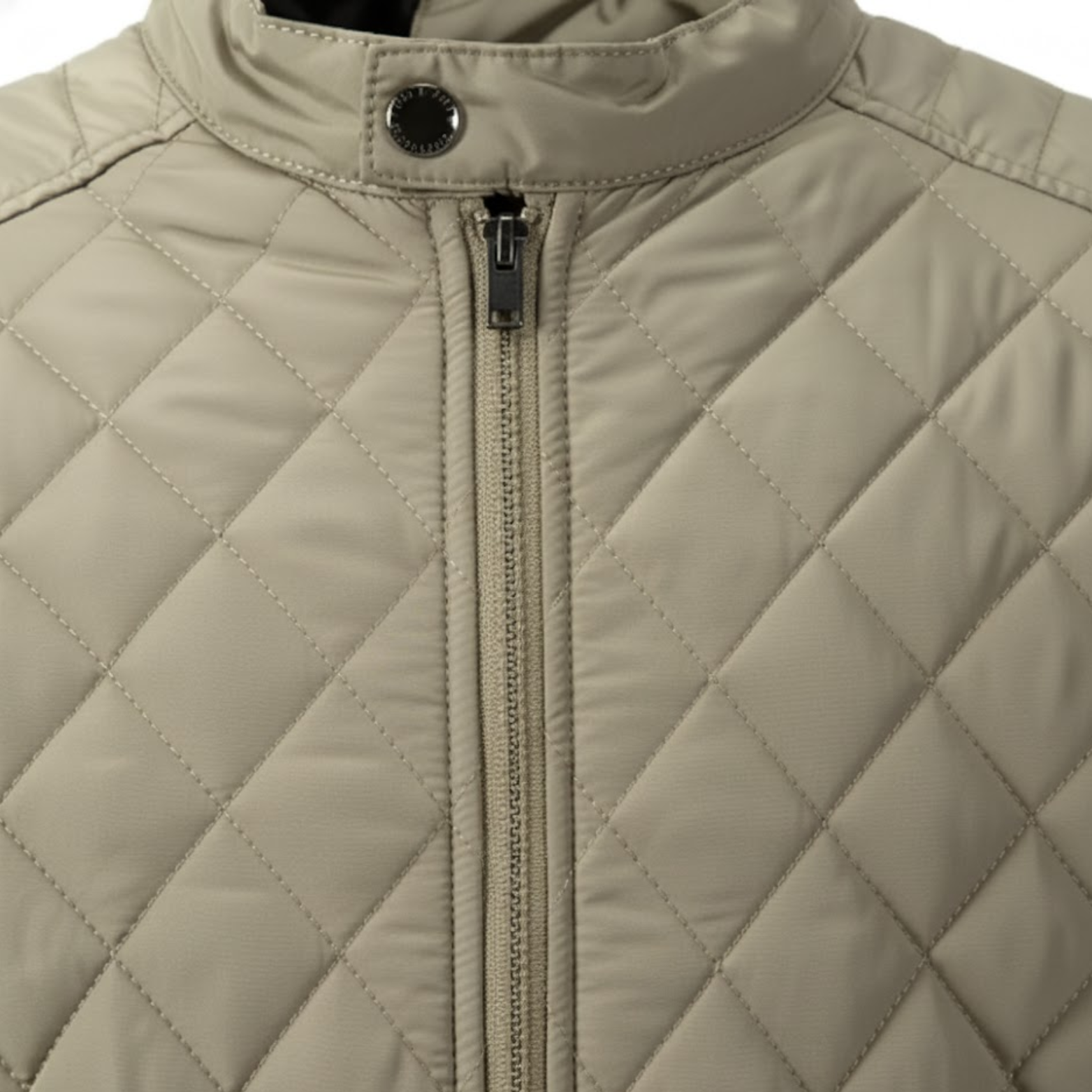 Men's Quilted Bomber Jacket Slim Fit Stand Collar Padded Windbreaker Casual Coat