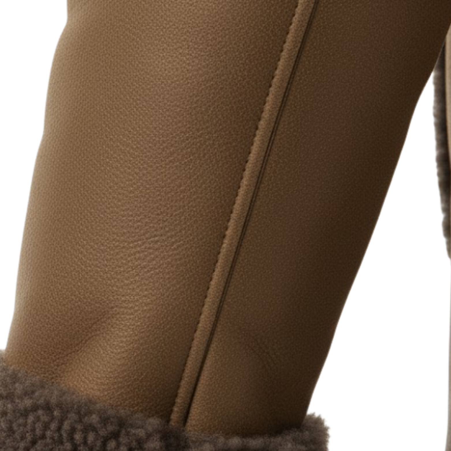 Men's Faux Fur Lined Long Jacket Thickened Sherpa Fleece Lapel Outerwear Coat