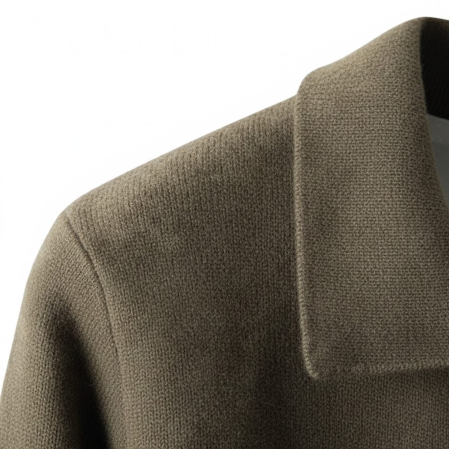 Men's 100% Cashmere POLO Collar Knitted Cardigan