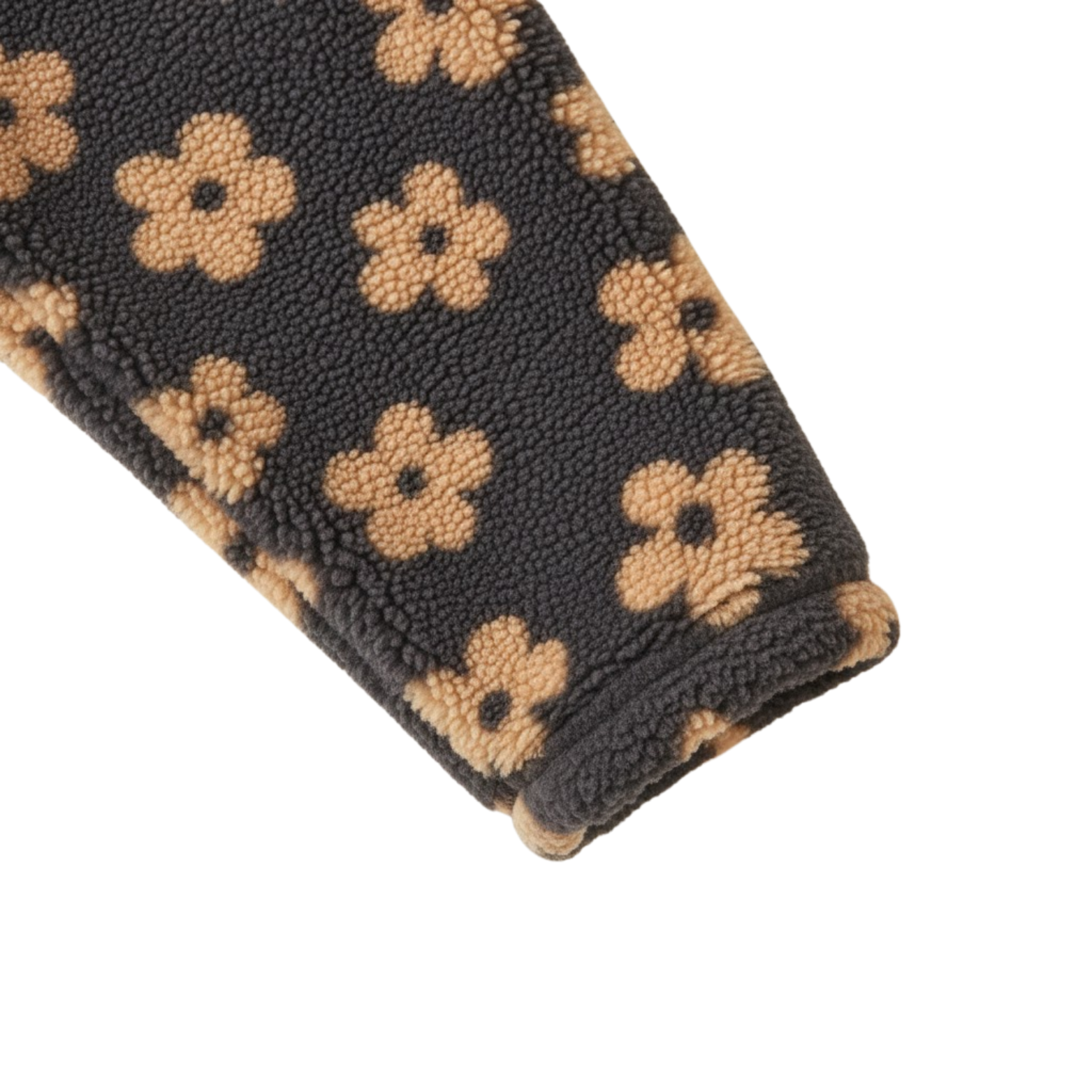 Sumuyoo Autumn Winter Women's Sherpa Floral Pullover Hoodies Half Zip Style Loose Fit Warm Stylish Sweatshirt