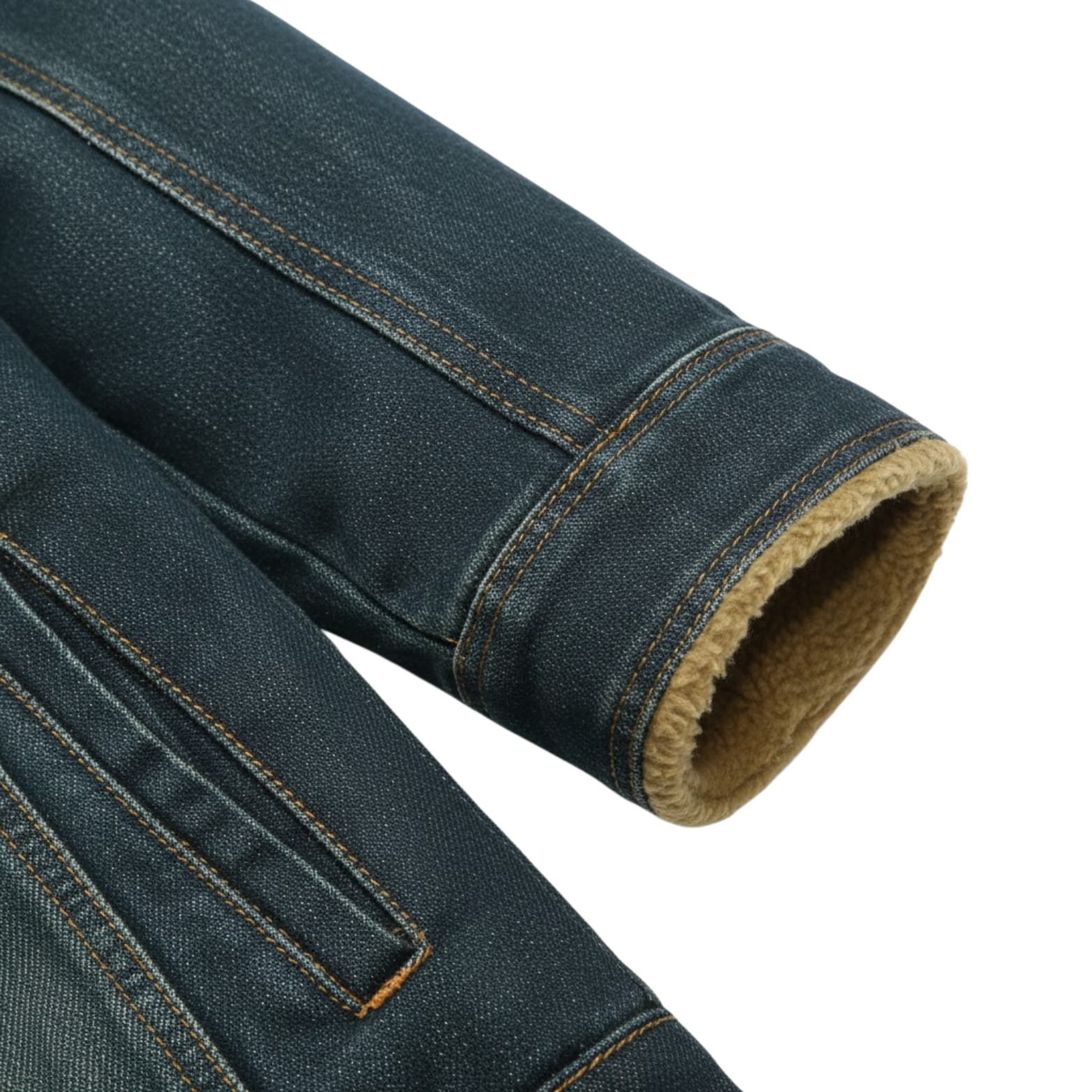 Men's Fleece Lined Denim Jacket Slim Fit Cotton Winter Outerwear Jeans Coat