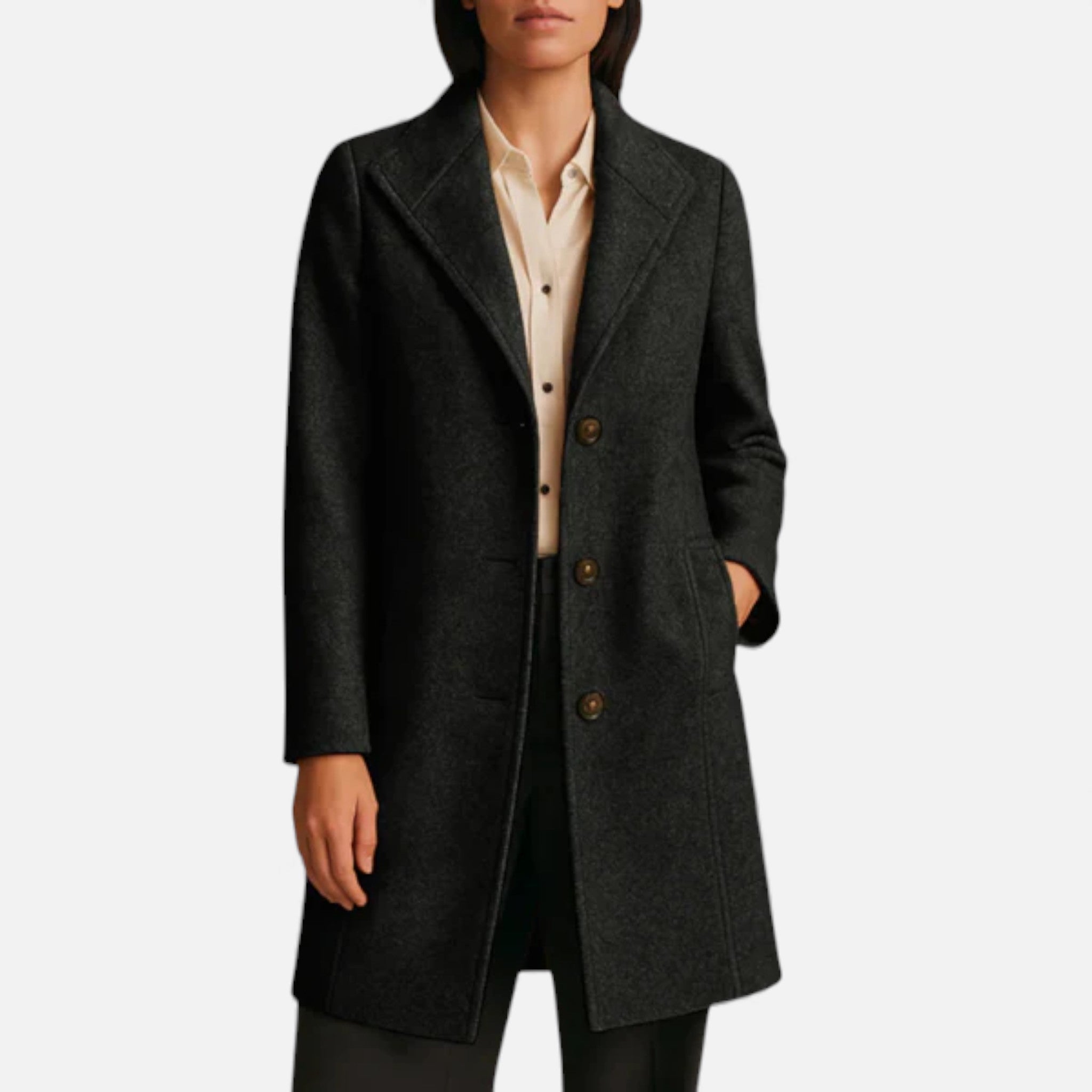 Veroux Mode | Women’s Lapel Coat – Tweed Heritage Elegance