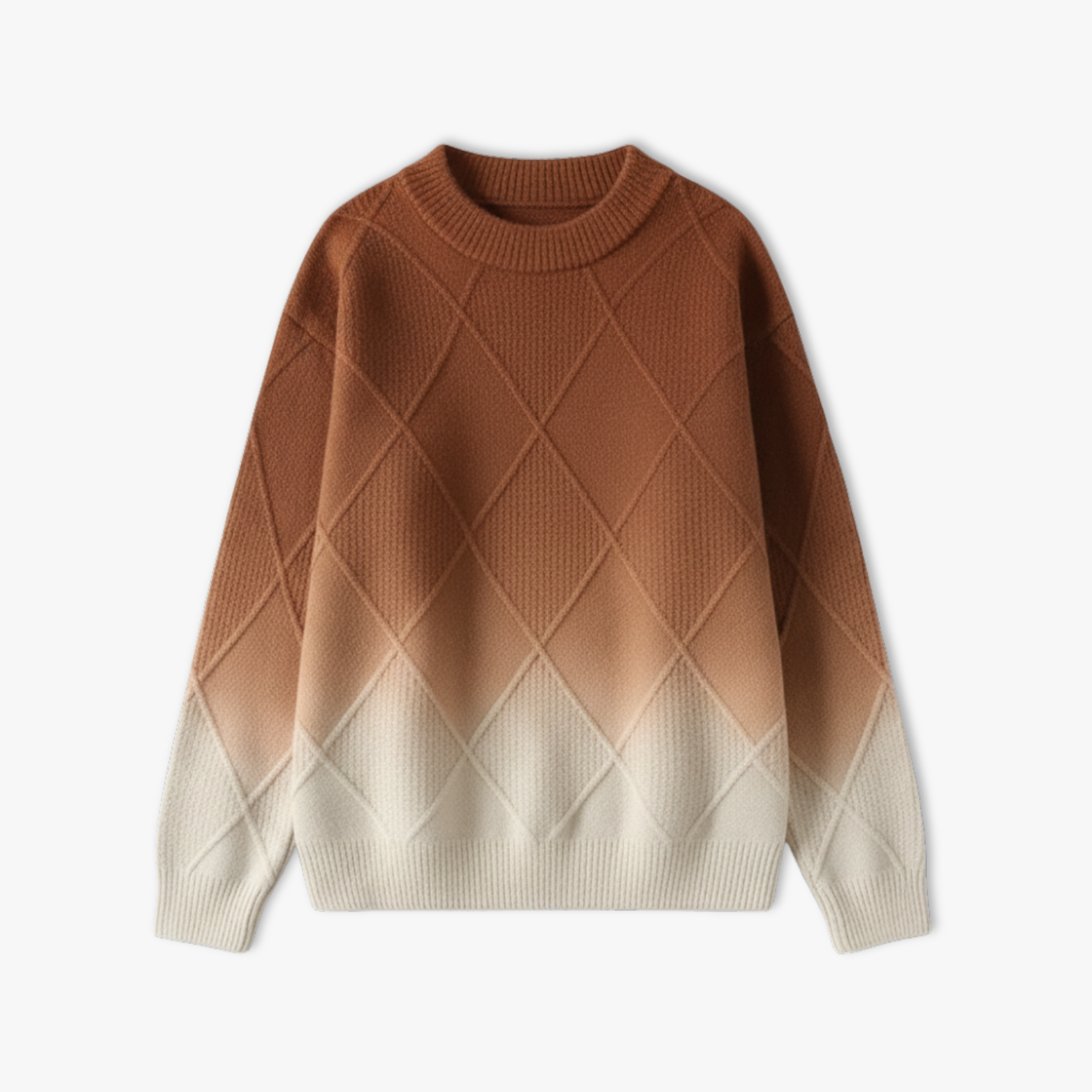 Men Gradient Knitwear Loose Fit Round Neck Pullover