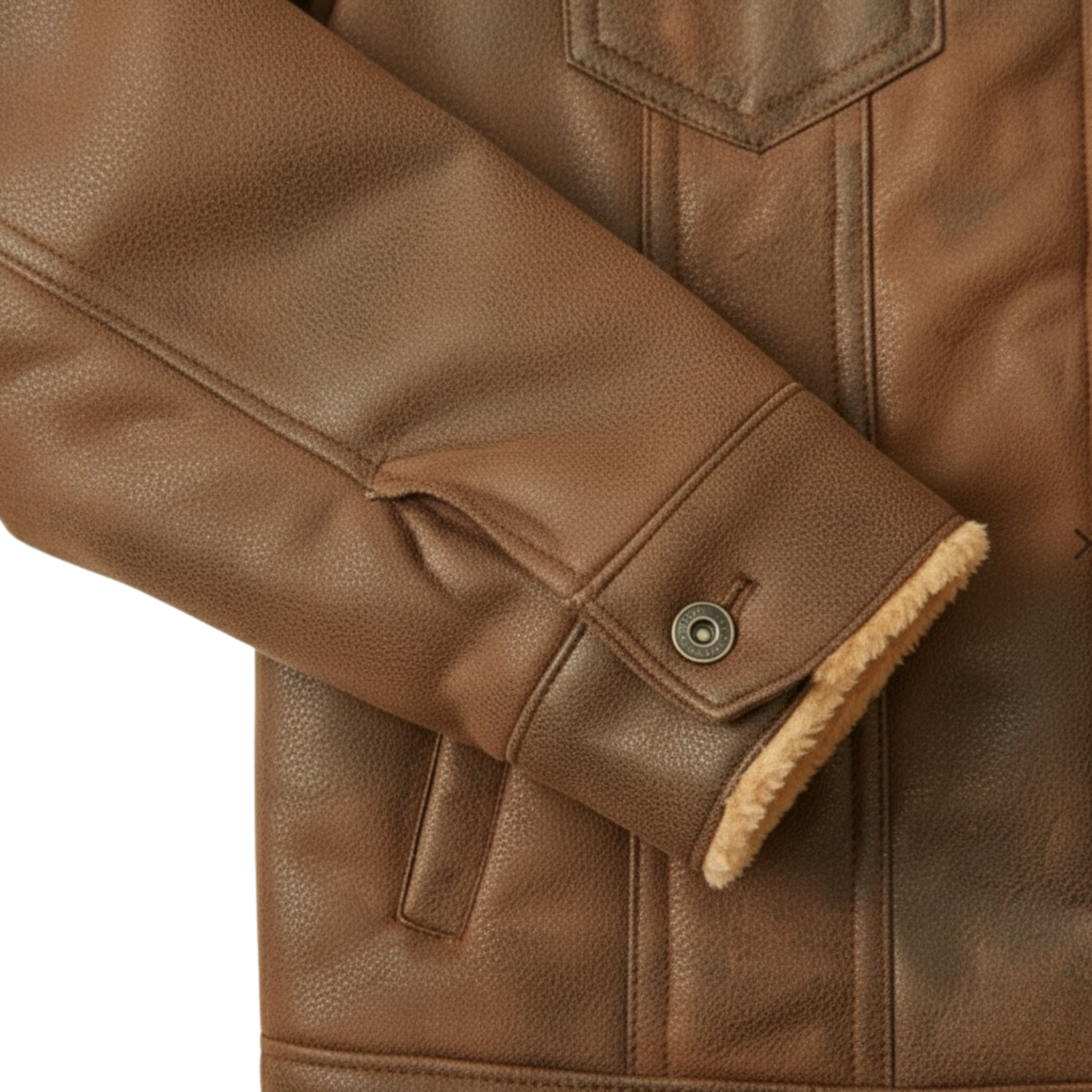 High Quality Thicken Suede Leather Jacket Casual Winter Coat