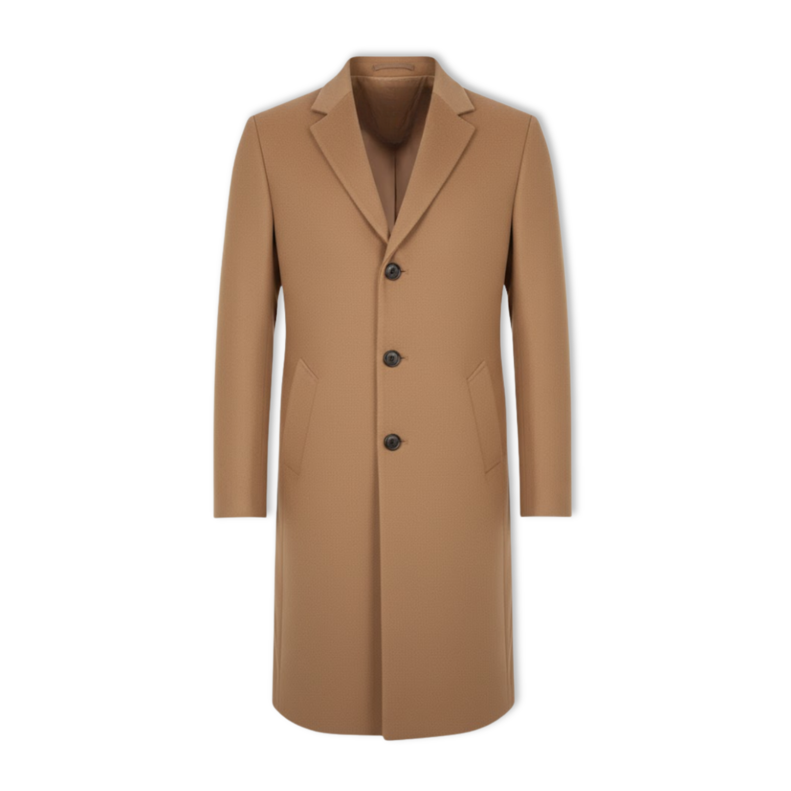 Long Cotton Coat Wool Blend Pure Color Slim Windbreaker Jacket