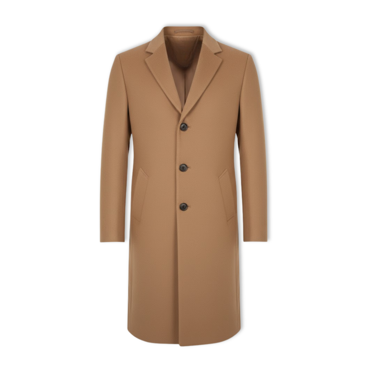 Long Cotton Coat Wool Blend Pure Color Slim Windbreaker Jacket