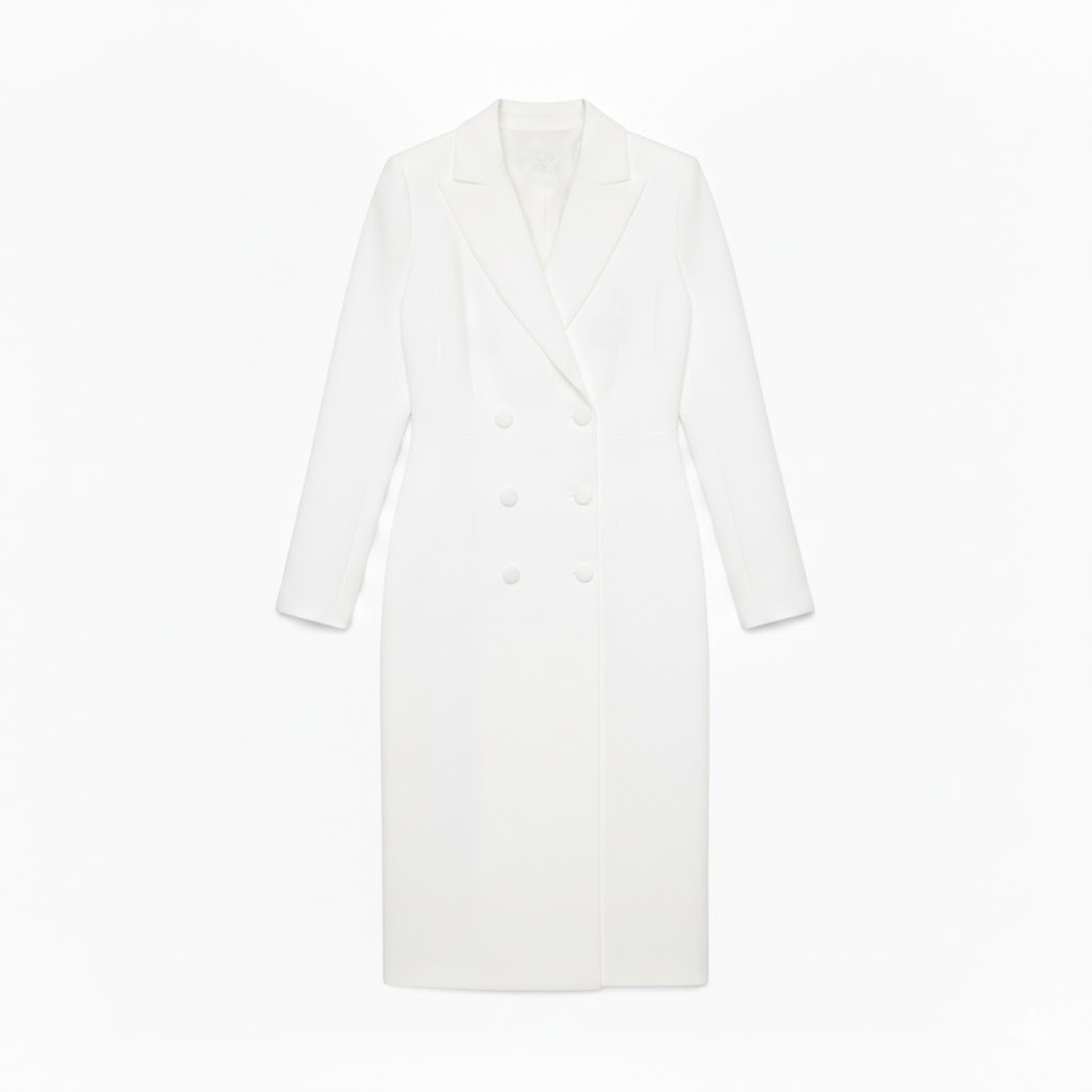 Women's Double Breasted Blazer Dress Long Sleeve Notched Lapel Midi Business Suit