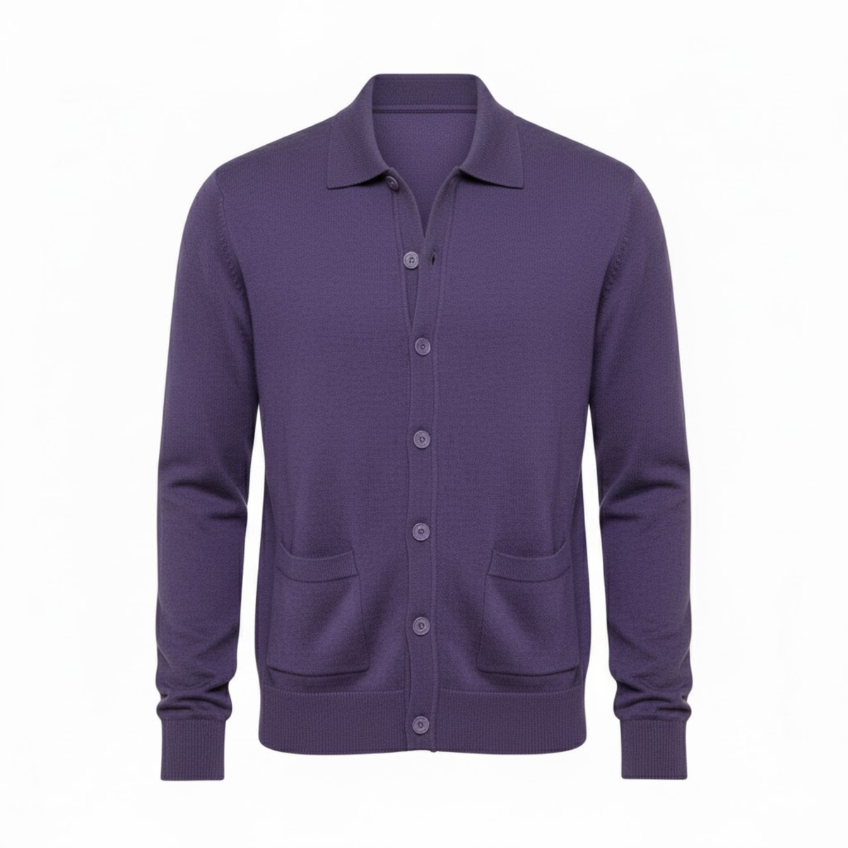 Men's Knit Cardigan Single Breasted Turn-Down Collar Casual Sweater Jacket