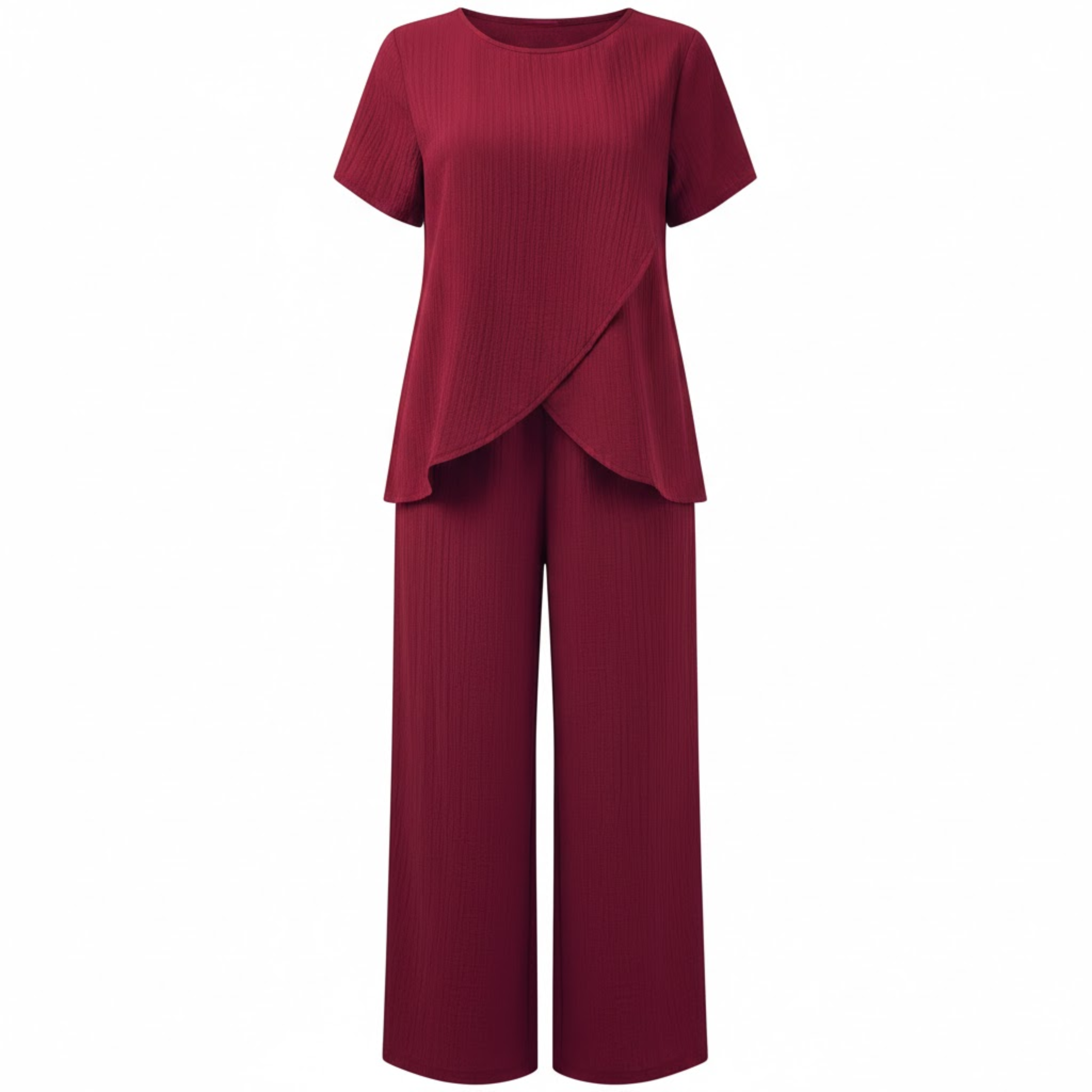 Women's Two Piece Set Irregular Split Top and Wide Leg Trousers Casual Suit