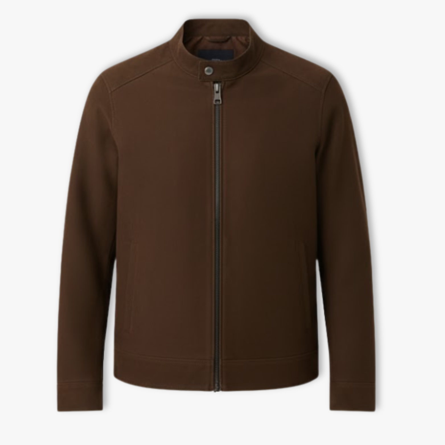 Men's Lightweight Stand Collar Bomber Jacket Loose Fit Long Sleeve Casual Outerwear