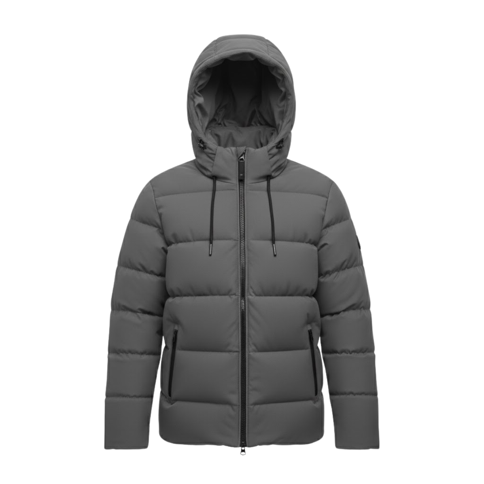 Men's Fleece Lined Puffer Jacket Cotton Filled Winter Warm Hooded Outerwear