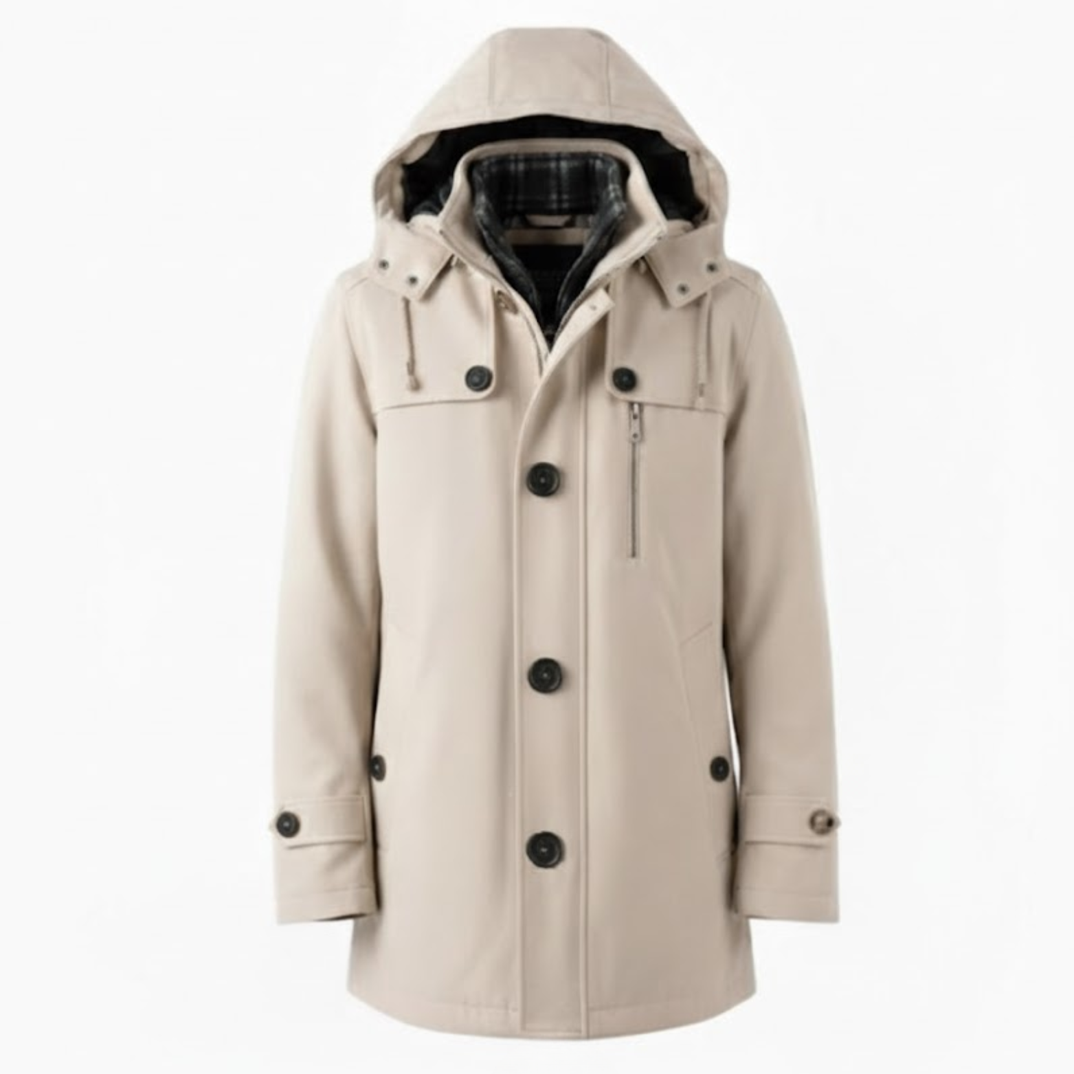 New Spring Autumn Men Long Jackets Hooded Casual Trench Coats High Quality Male Cotton