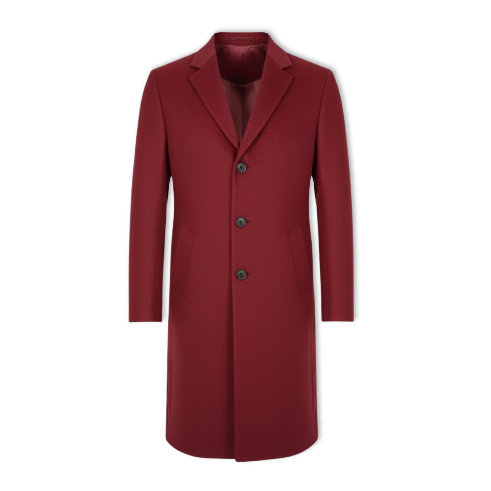 Long Cotton Coat Wool Blend Pure Color Slim Windbreaker Jacket