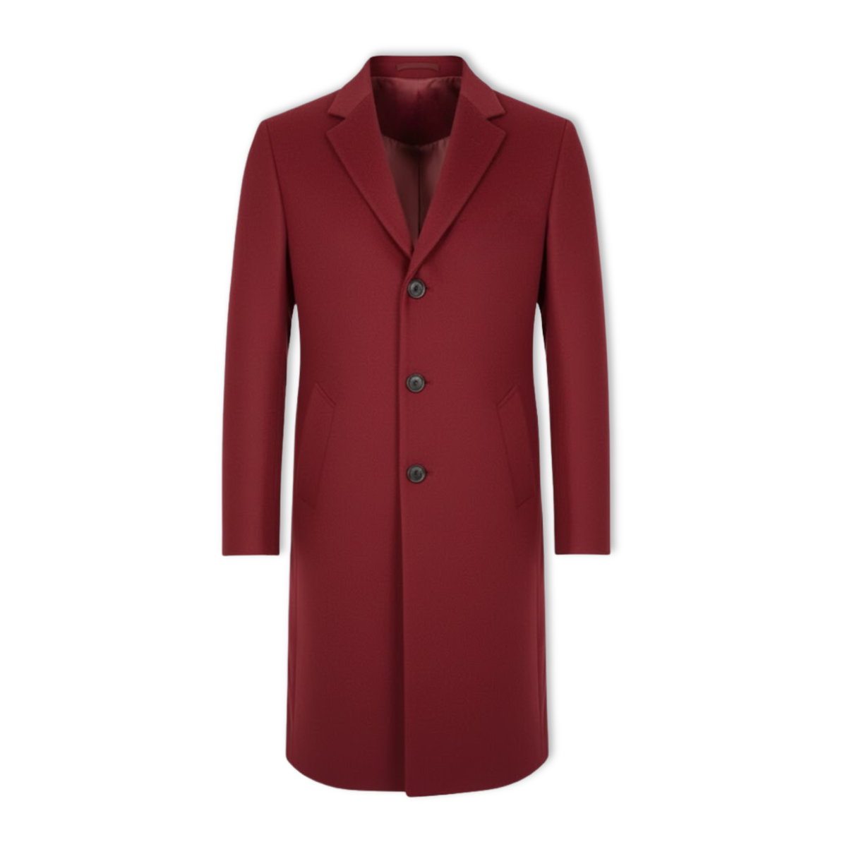 Long Cotton Coat Wool Blend Pure Color Slim Windbreaker Jacket