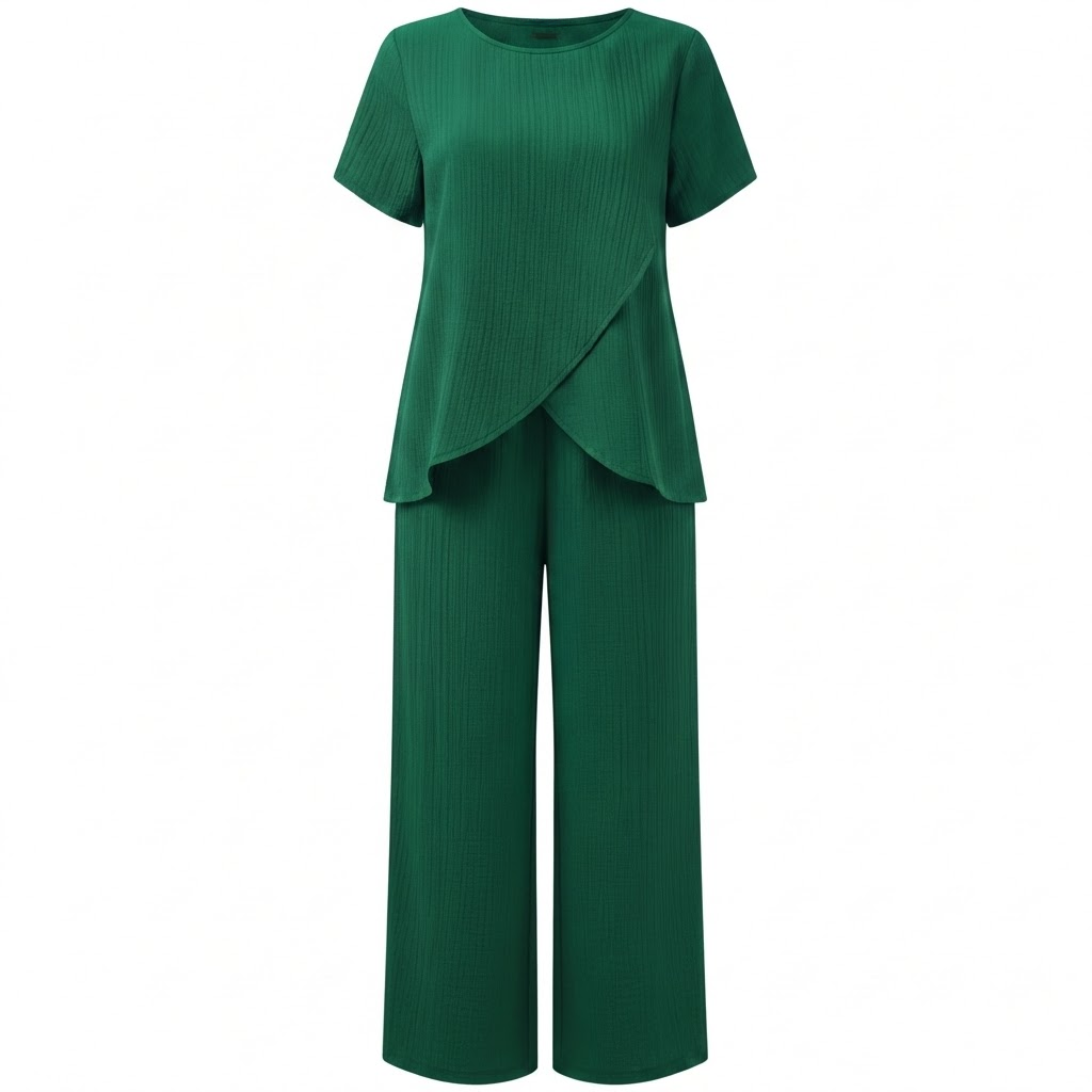 Women's Two Piece Set Irregular Split Top and Wide Leg Trousers Casual Suit