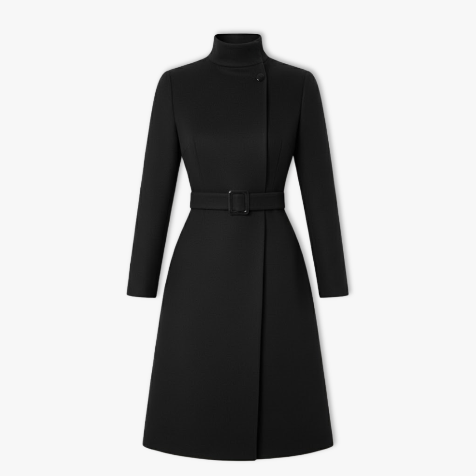 Women's Turtleneck A-Line Dress Long Sleeve Knee-Length Office Party Pullover Dress