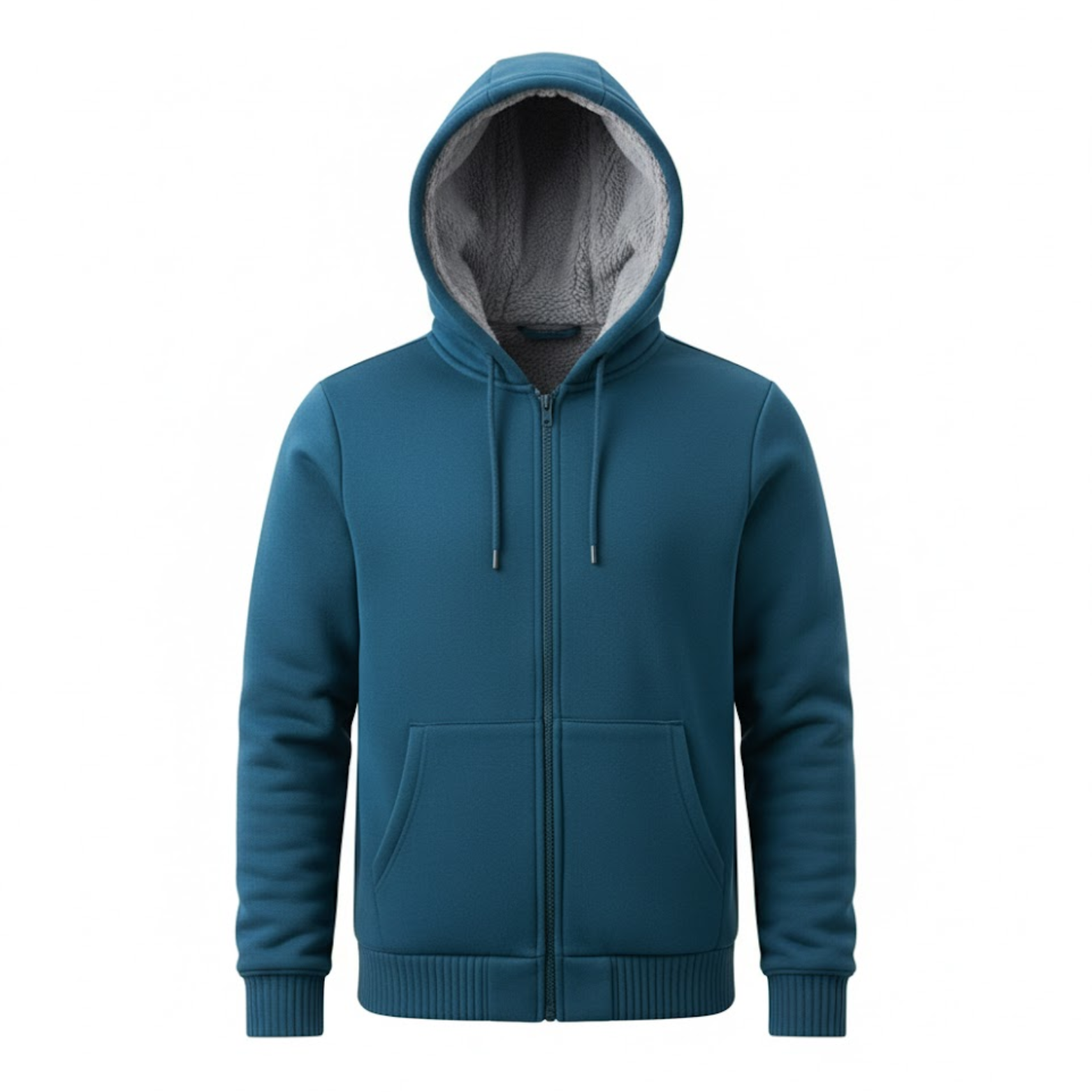 Men's Fleece Lined Zip Up Hoodie Thickened Oversized Hooded Sweatshirt Jacket