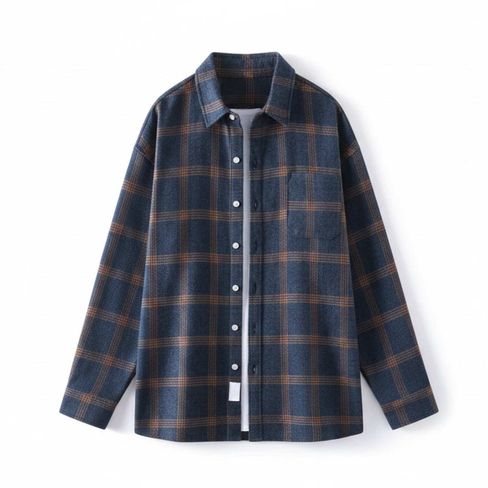 Men's Plaid Shirts Trendy and Casual Long-sleeved Shirt Jacket