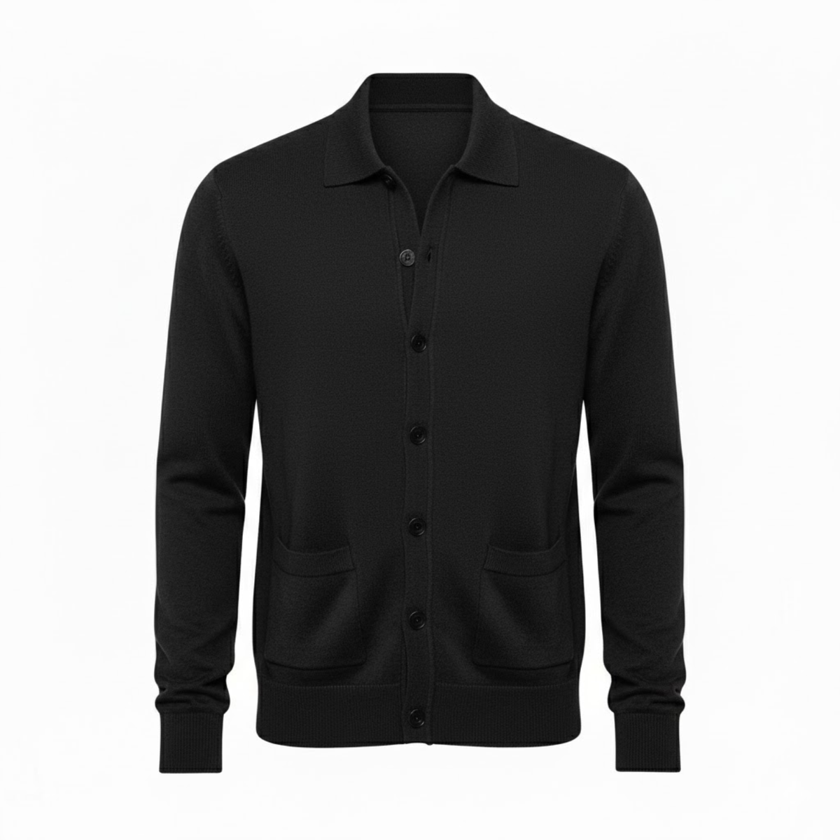 Men's Knit Cardigan Single Breasted Turn-Down Collar Casual Sweater Jacket