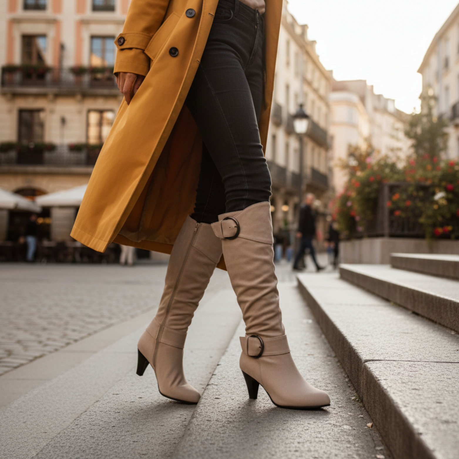 Knee-high Zipper Women's Modern Boots Pointed Toe English