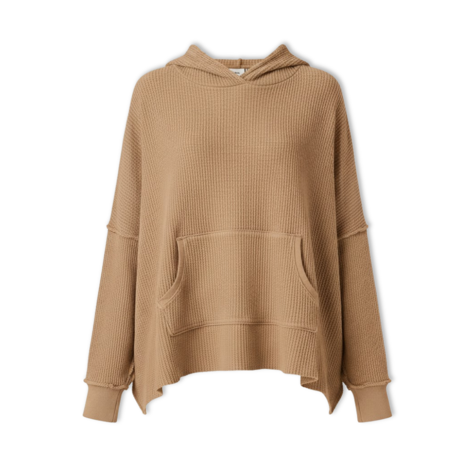 New Waffle Oversized Hoodies Women Long Sleeve Patchwork Jogger Sweatshirt