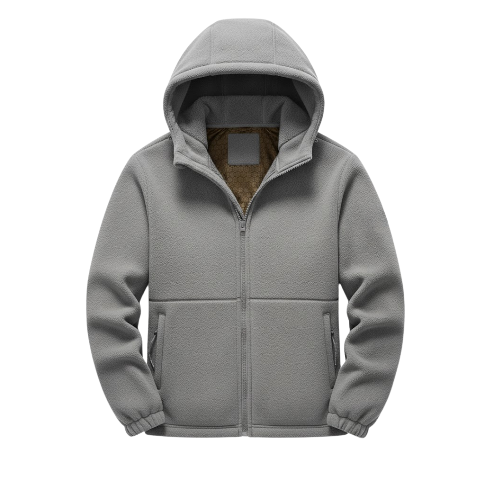 Men's Fleece Hooded Jacket Loose Fit Zipper Sherpa Outerwear Oversized Coat