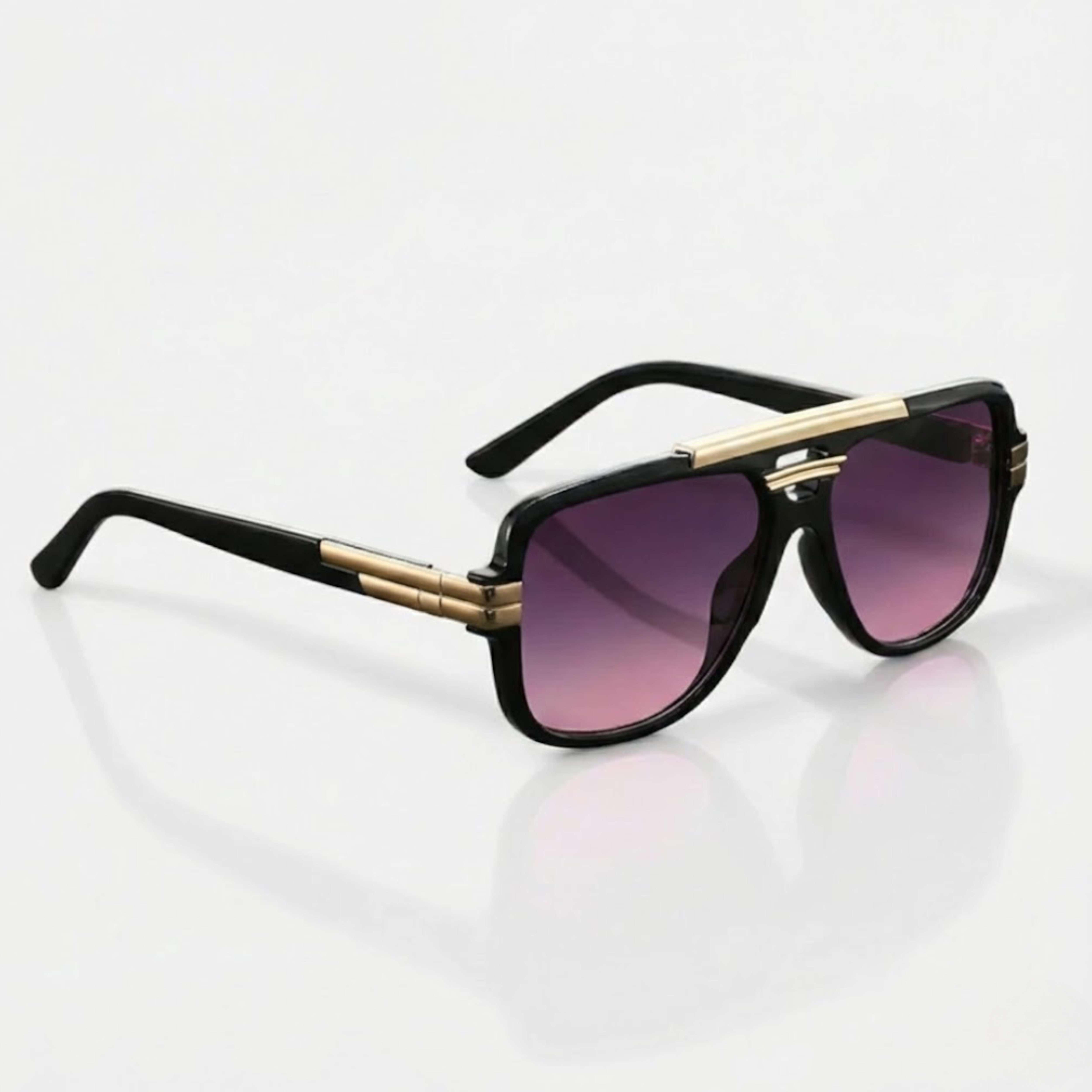 Double Bridge Pilot Sunglasses Oversized Fashion Shades UV400 Gradient Lens Eyewear