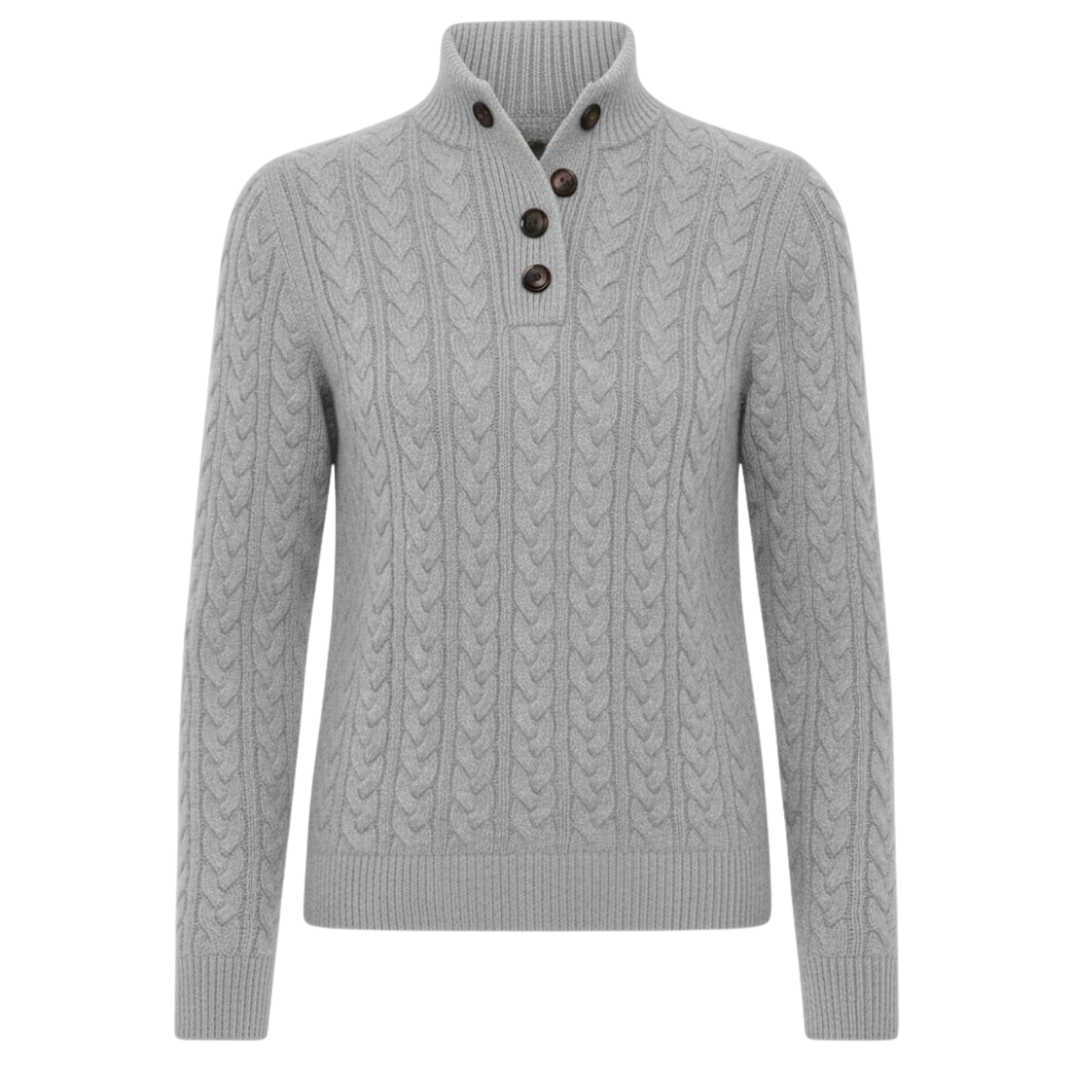 Knitted Cardigan Coat Thick Stand Collar Bottom Sweater