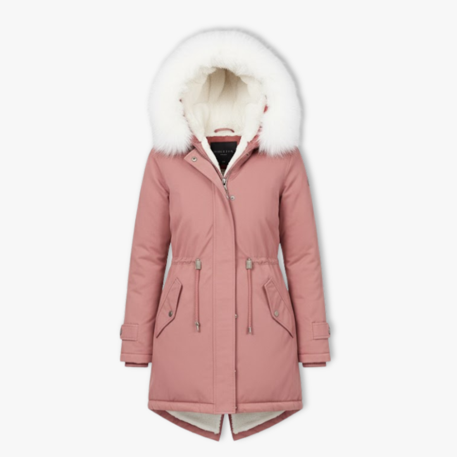 Women's Faux Fur Trim Parka Long Hooded Winter Overcoat Slim Fit Padded Snow Coat