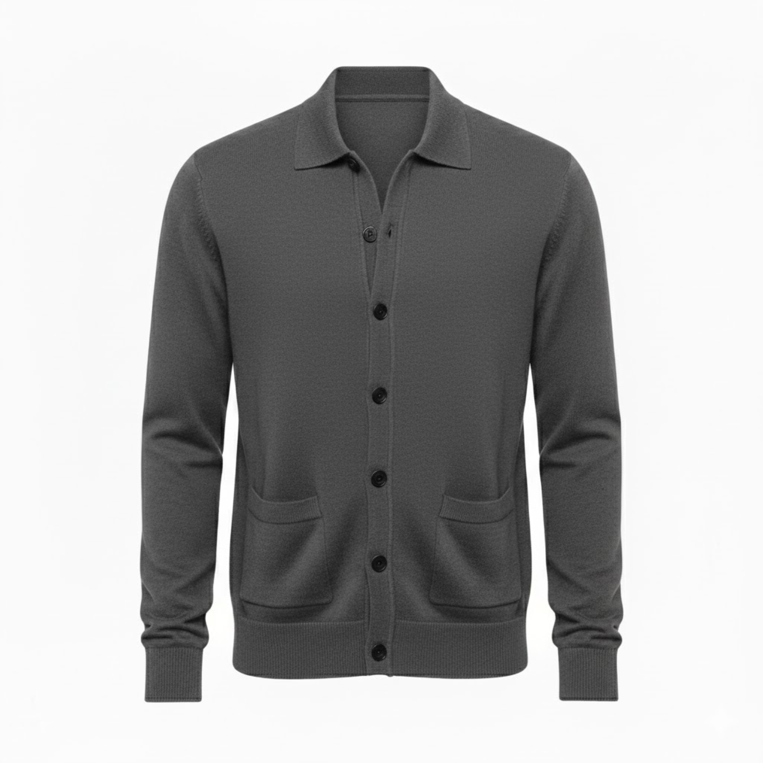 Men's Knit Cardigan Single Breasted Turn-Down Collar Casual Sweater Jacket