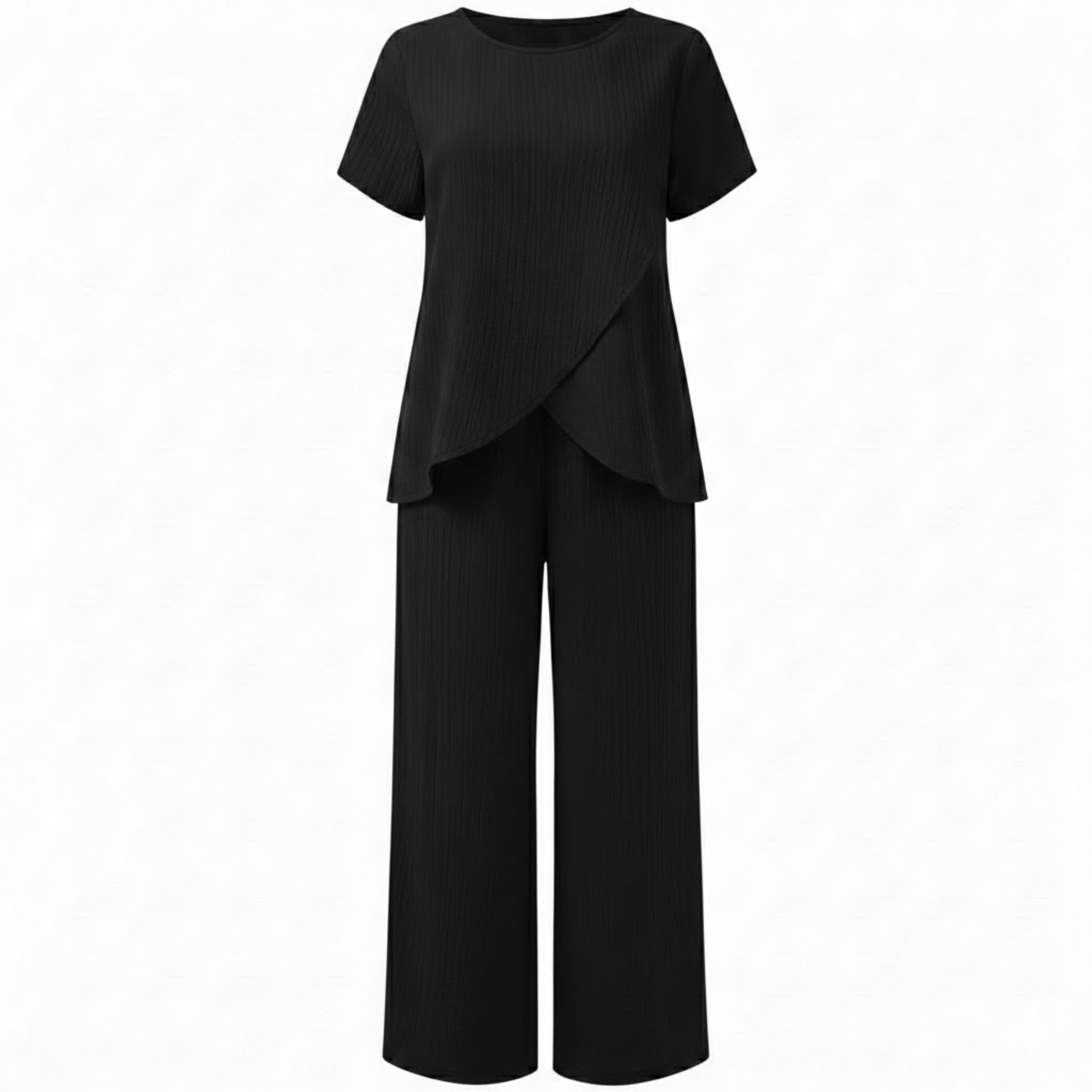 Women's Two Piece Set Irregular Split Top and Wide Leg Trousers Casual Suit