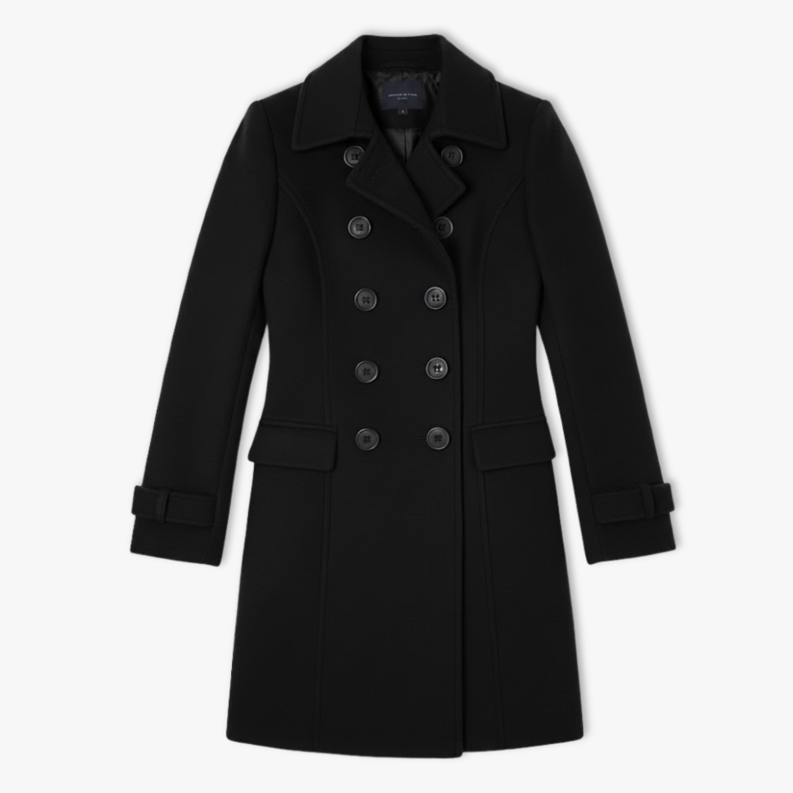 Women's Double Breasted Overcoat Loose Fit Lapel Collar Solid Pocketed Long Jacket