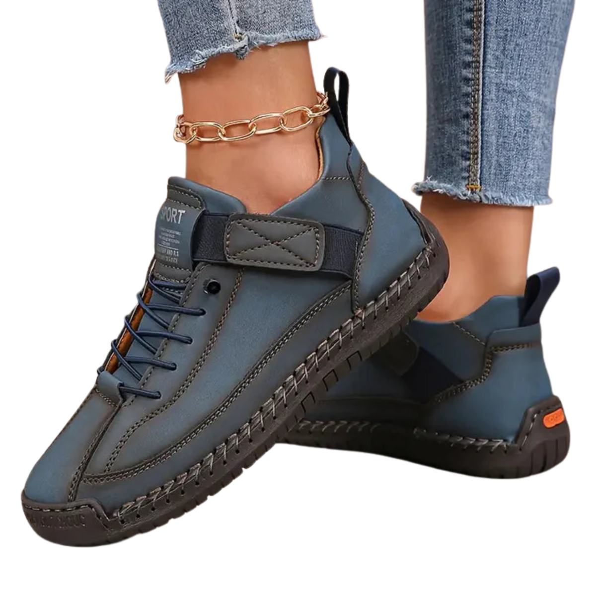 Women's sneakers — textured lace-up cushioned sole — casual daily