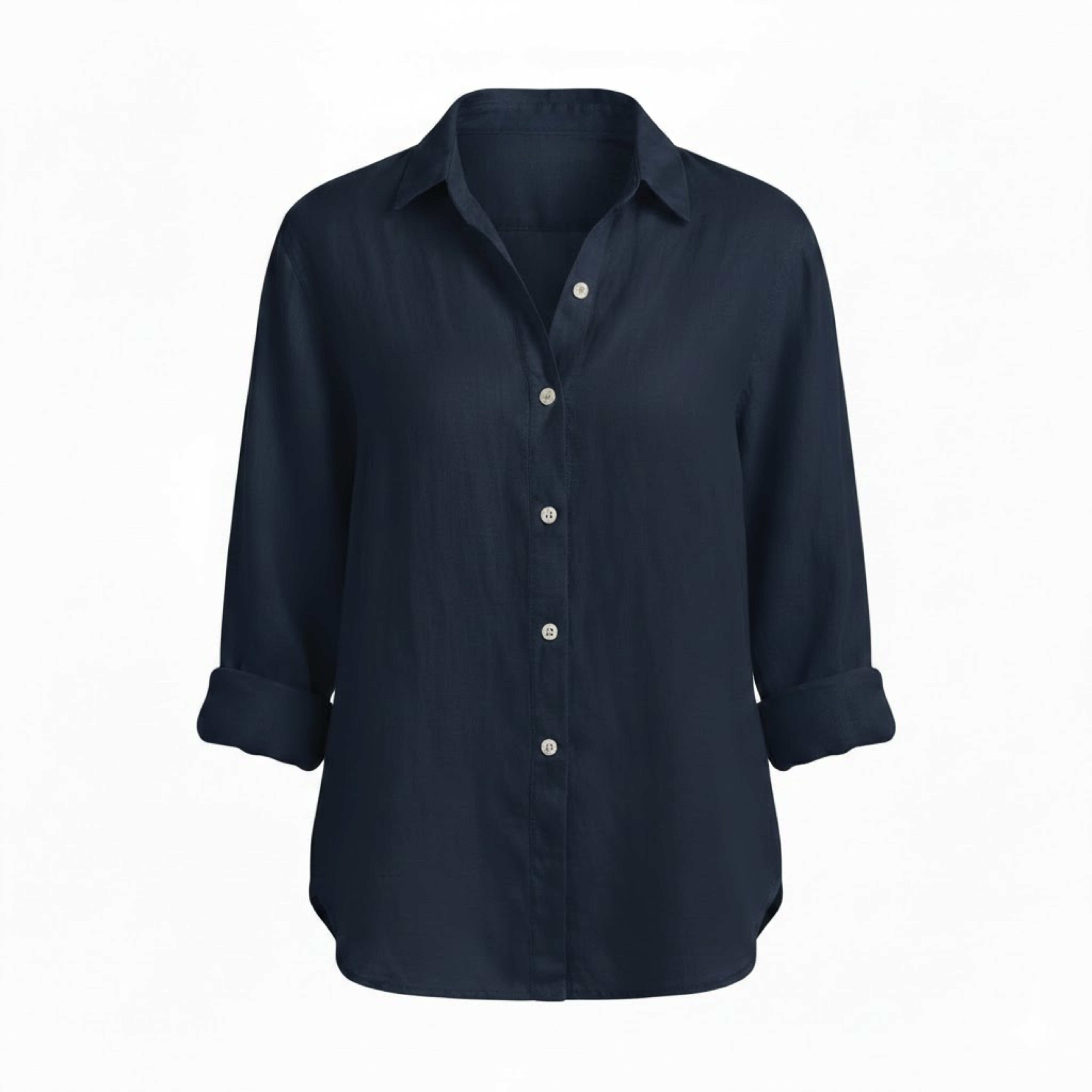 Women's Cotton Linen T-Shirt Half Sleeve Turn-Down Collar Loose Fit Casual Tee Top