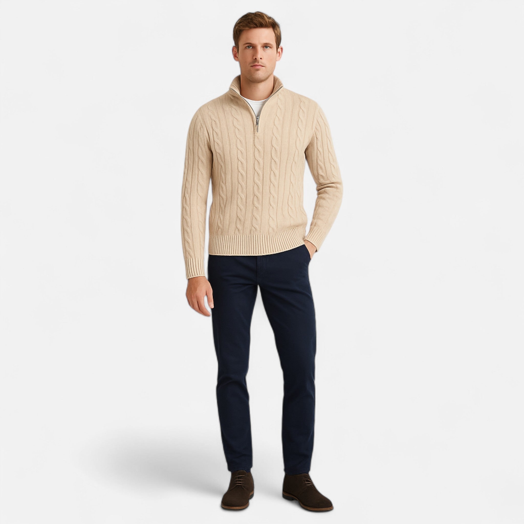 Veroux Mode | Men’s Luxe Cotton Zip Knit