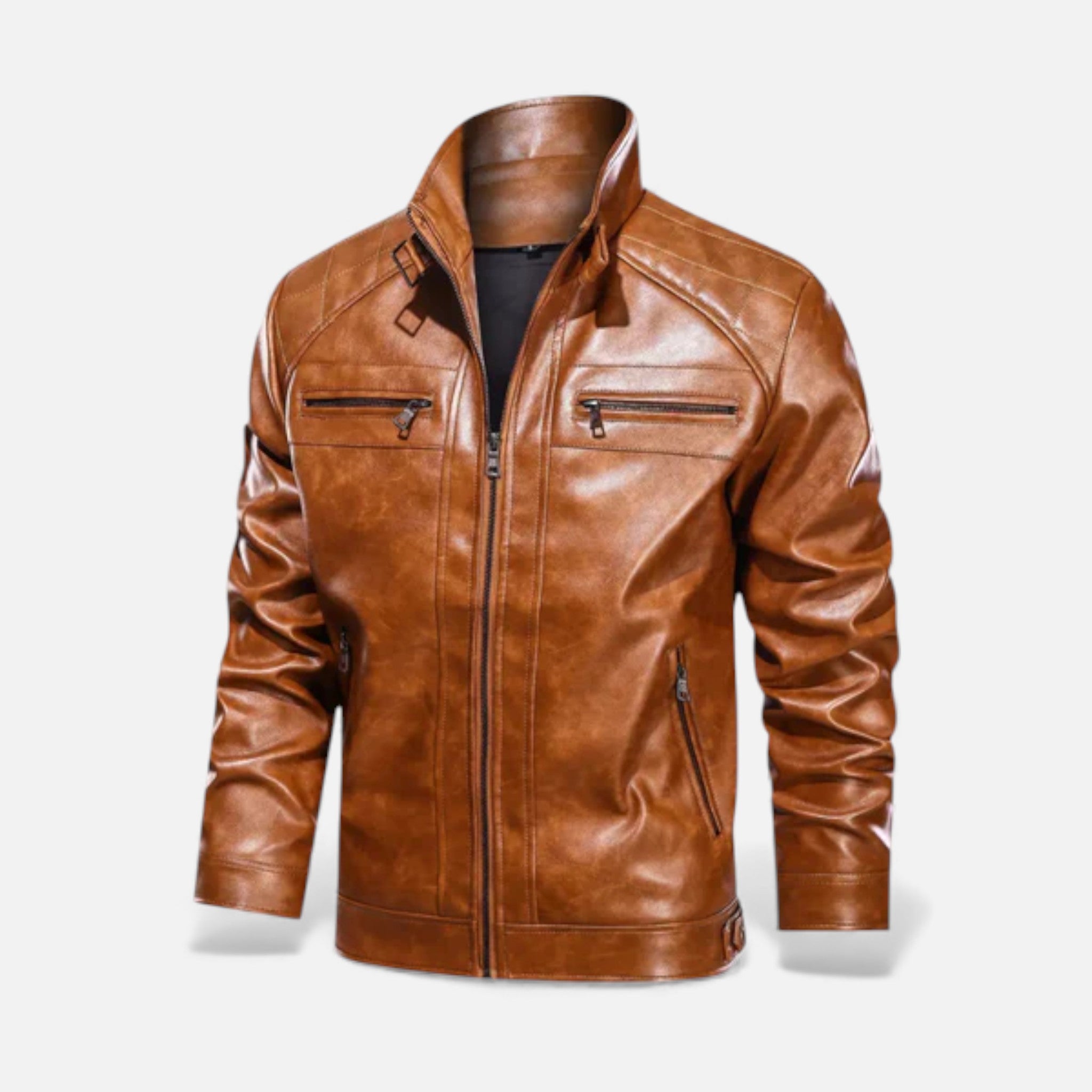Veroux Mode | Men’s Leather Biker Jacket – Cornelius Edition