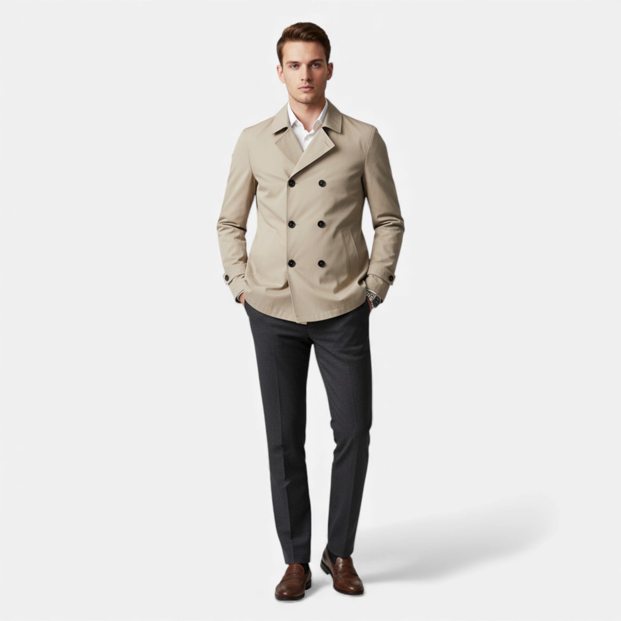 Veroux Mode | Men’s Classic Trench Coat – Ephraim Edition