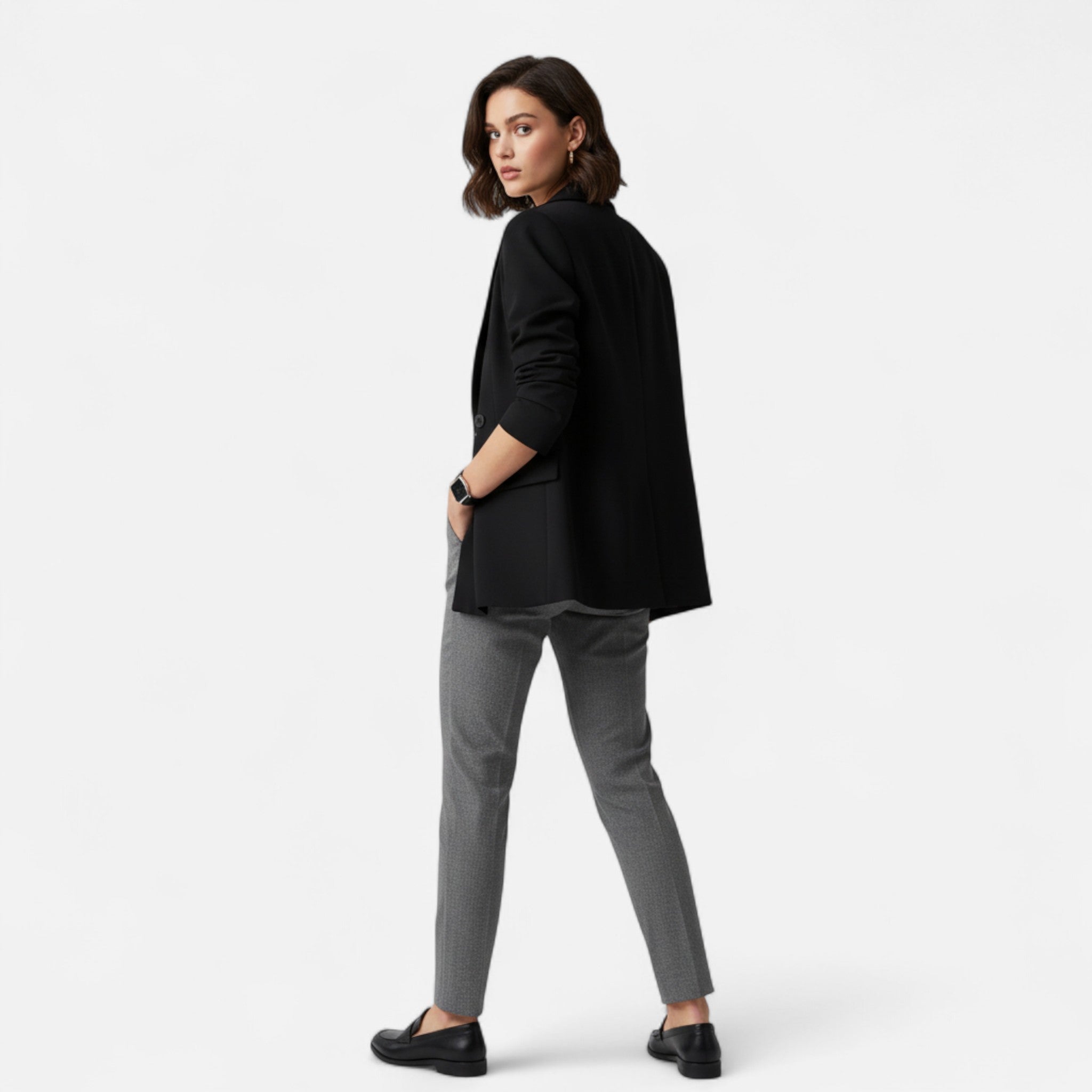 Veroux Mode | Women’s Blazer – Double-Breasted Closure & Timeless Lapels