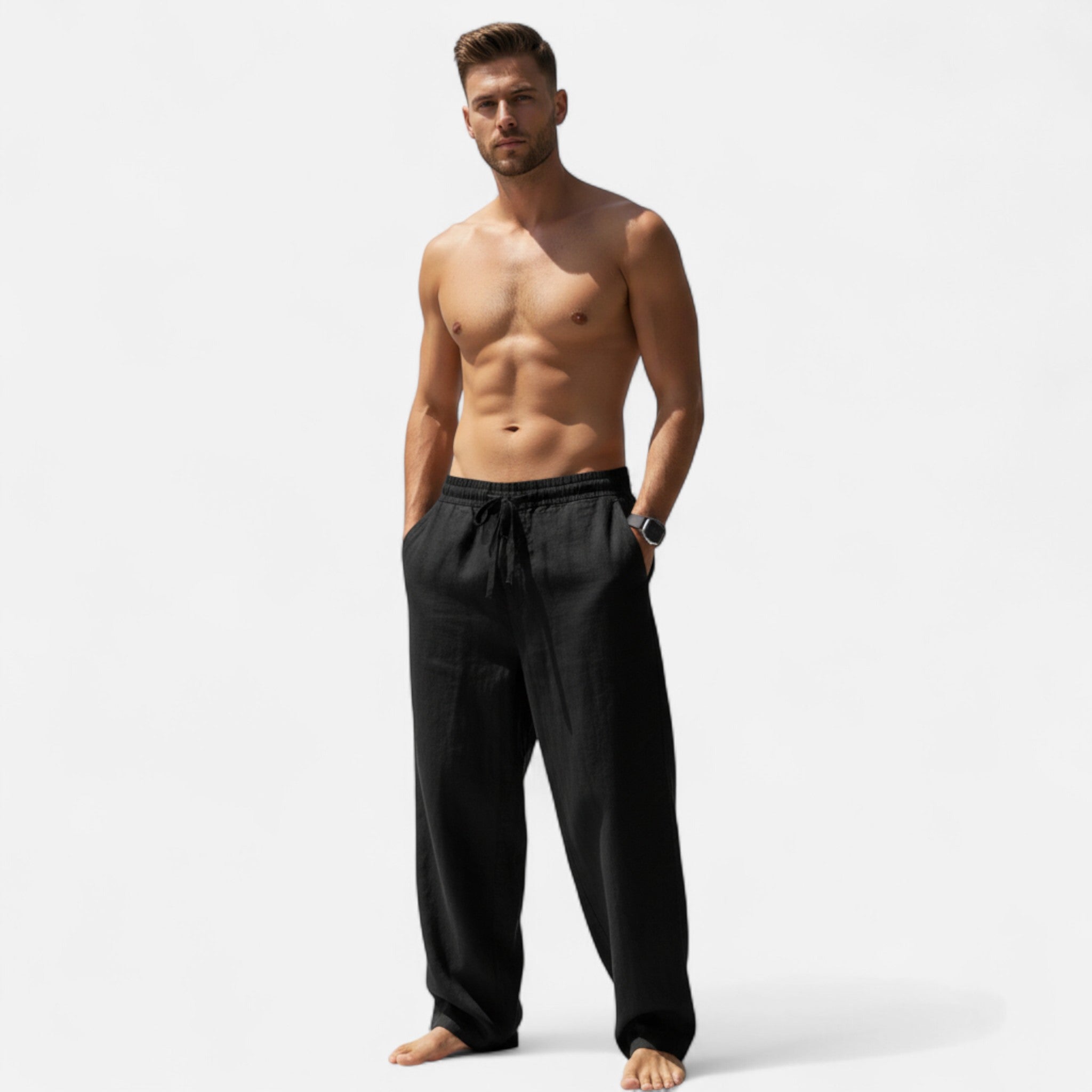 Veroux Mode | Men’s Relaxed Linen Trousers