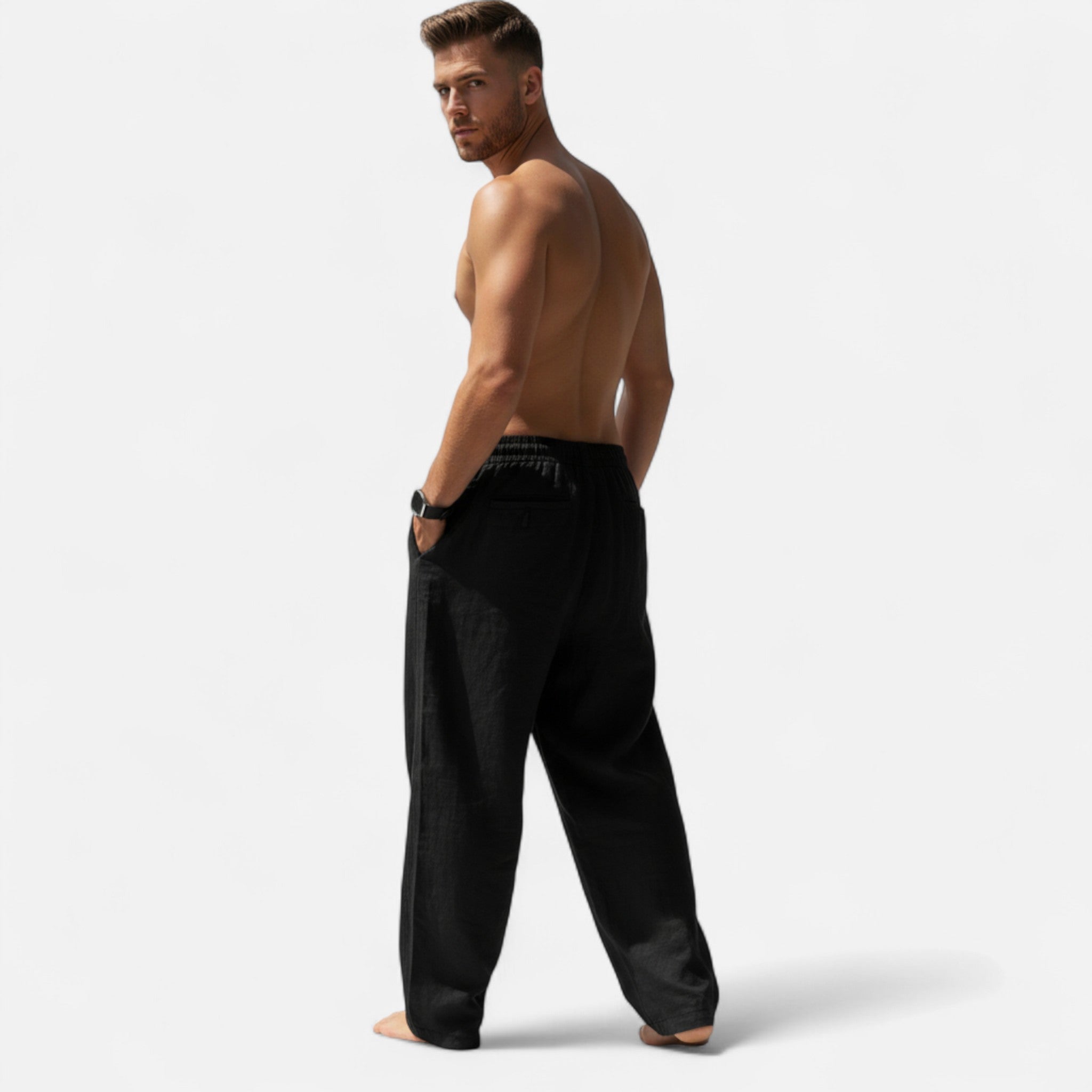 Veroux Mode | Men’s Relaxed Linen Trousers
